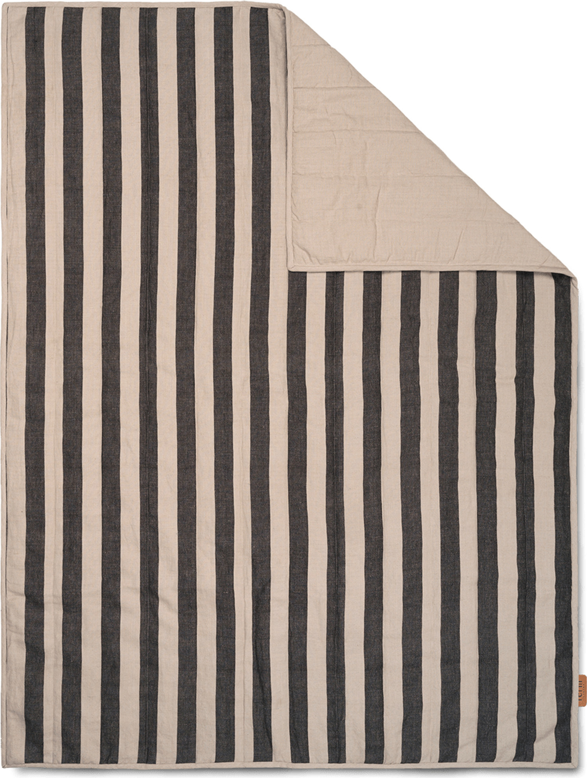 Koc piknikowy Grand w paski 120 x 170 cm czarno-beżowy