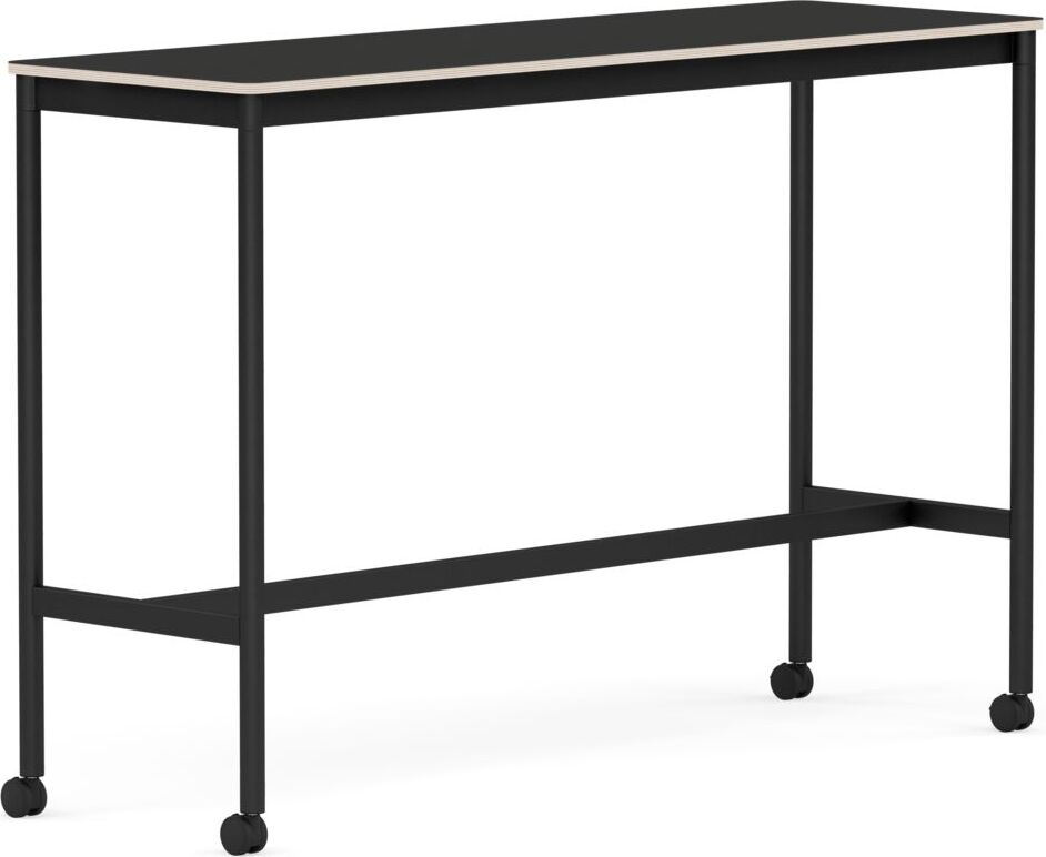 Stół na kółkach Base 50 x 160 x 105 cm czarny nanolaminat nogi czarne