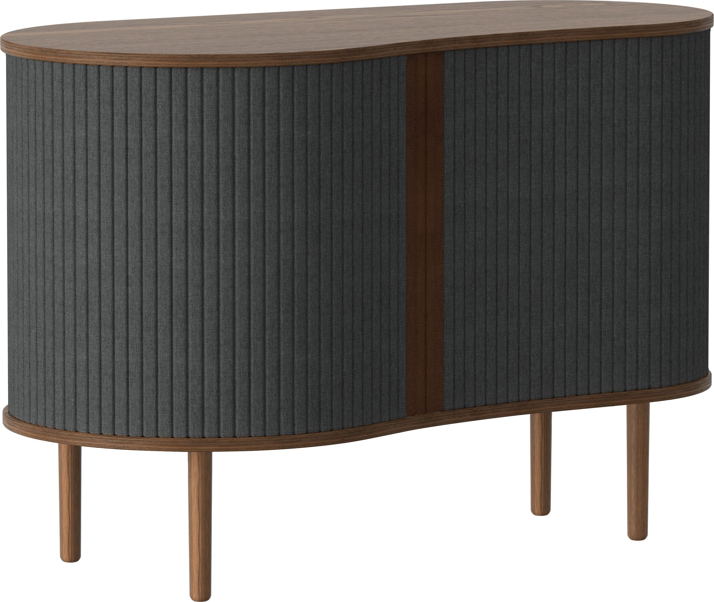 Szafka Audacious 100 cm ciemnoszara na ciemnych dębowych nogach