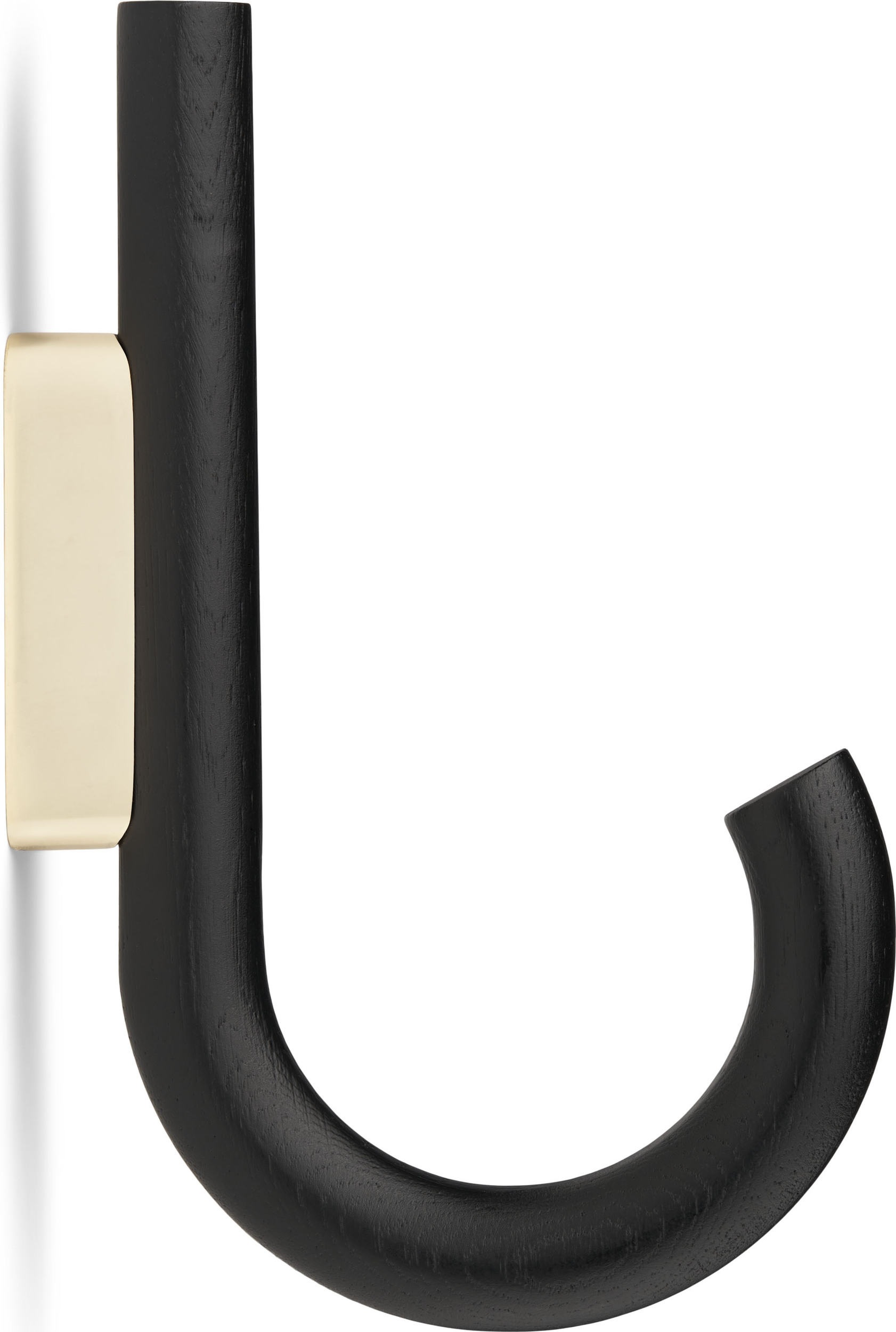 Haczyk ścienny Gejst 19 cm mosiądz czarny dąb