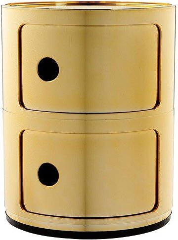 Szafka Componibili okrągła dwudrzwiowa metalizowany złoty