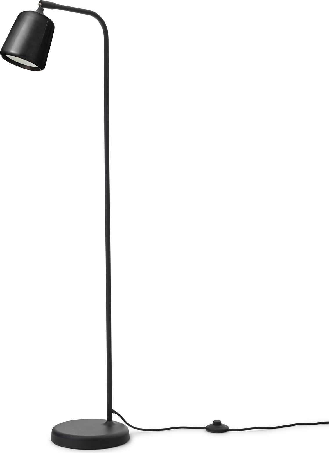 Lampa podłogowa Material 125 cm czarna marmurowa