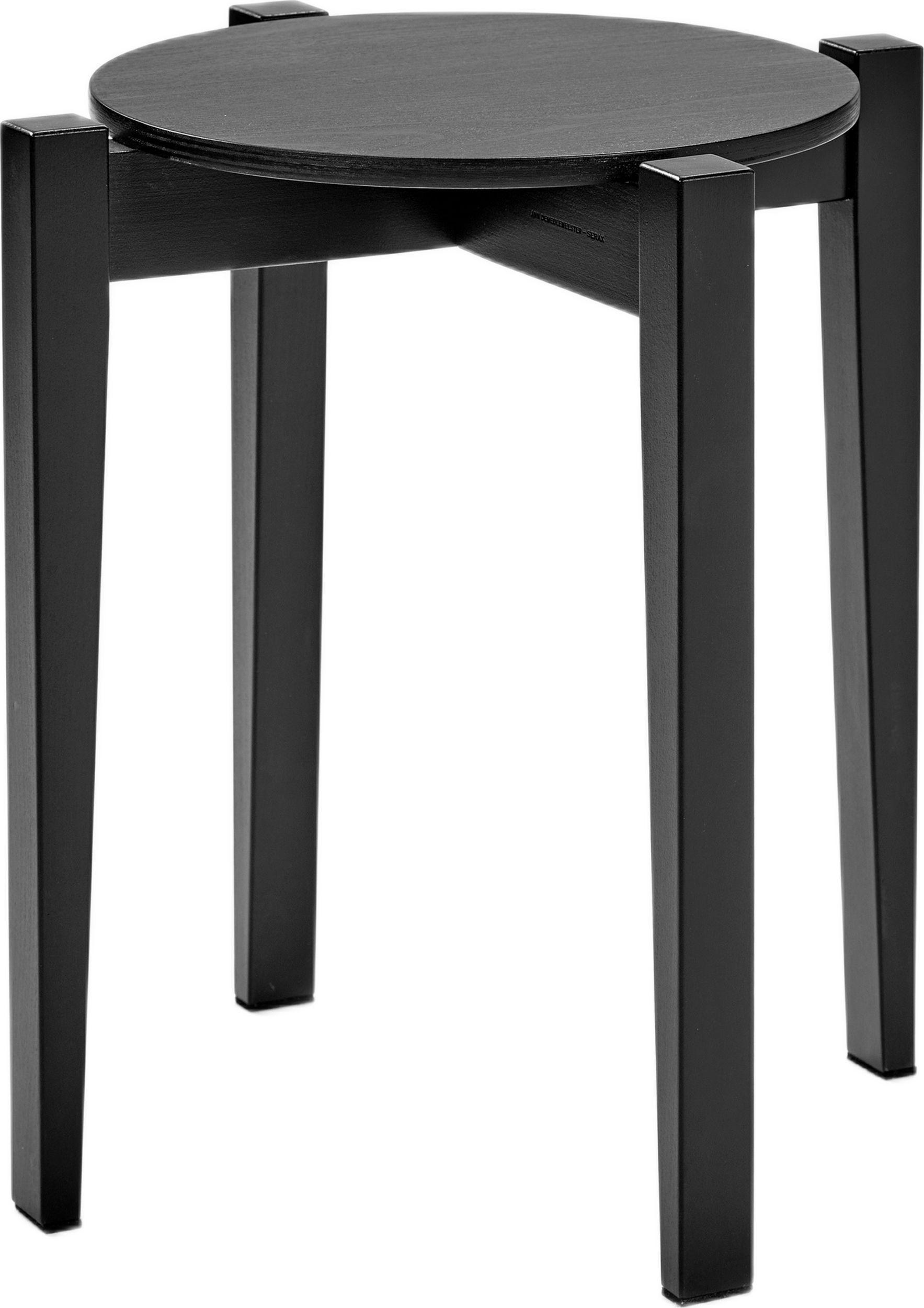 Stołek Elois 46 cm czarny drewno bukowe