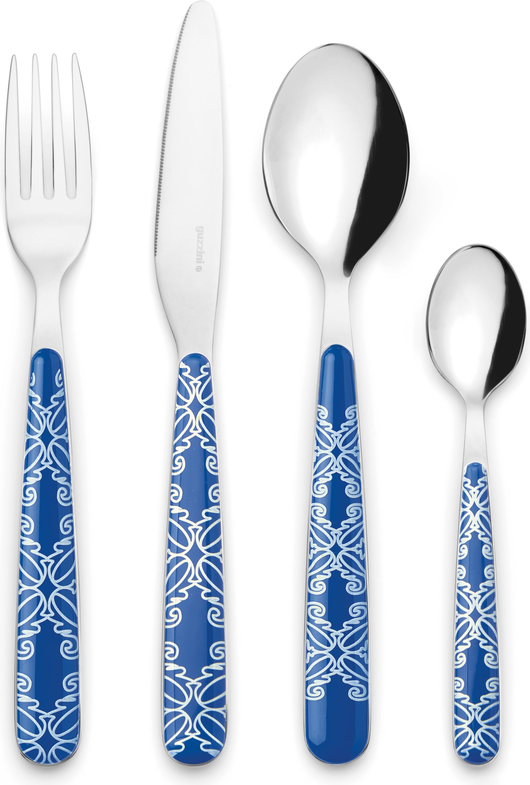 Komplet sztućców Fusion niebieski 24 el.