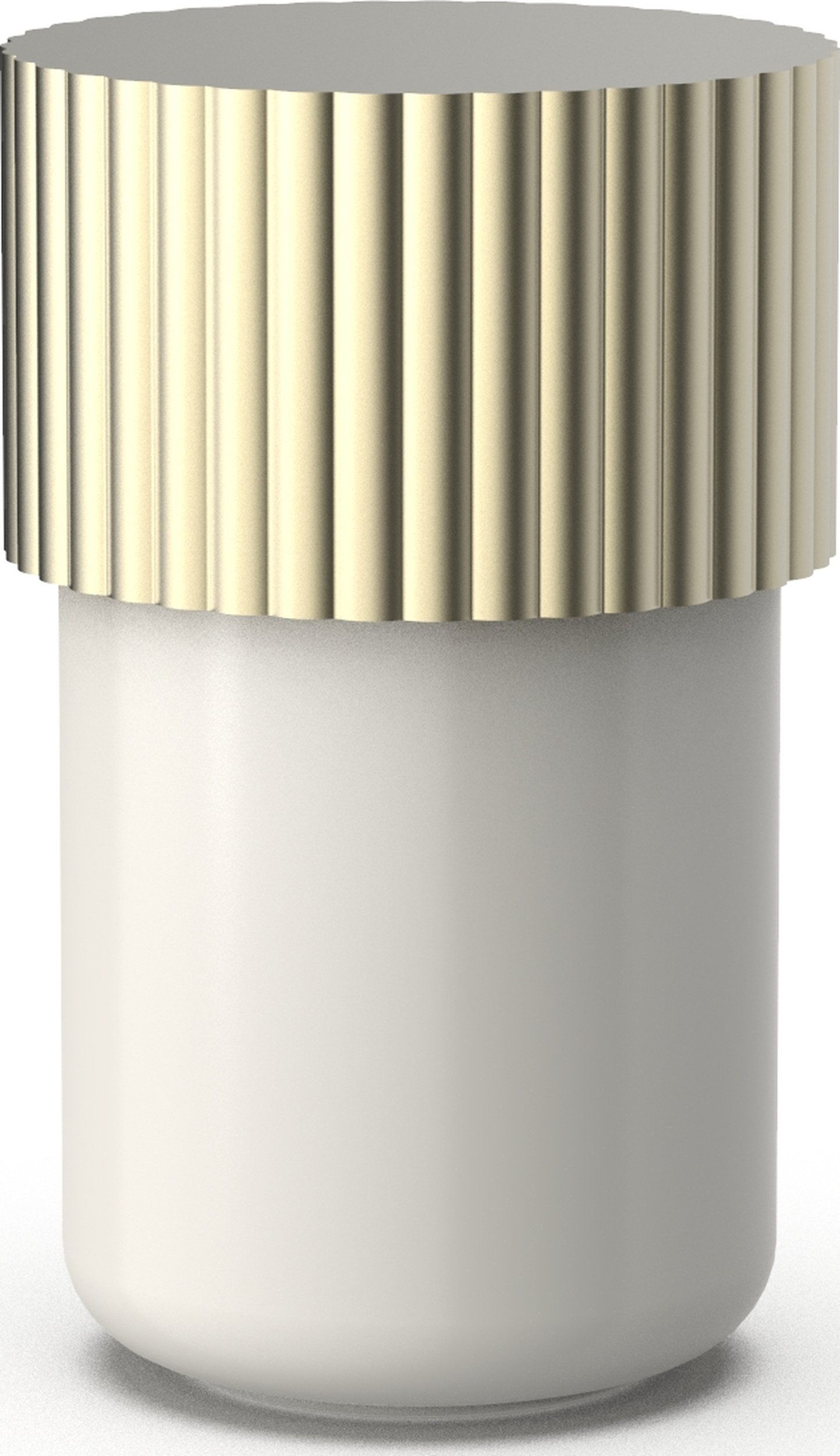 Pojemnik łazienkowy Of Line 7,6 cm kremowy ze złotą pokrywką