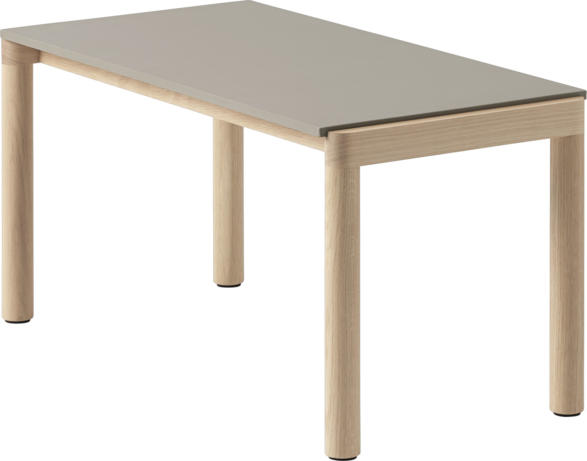 Stolik kawowy Couple gładki 40 x 84 x 40 cm taupe na jasnych dębowych nogach