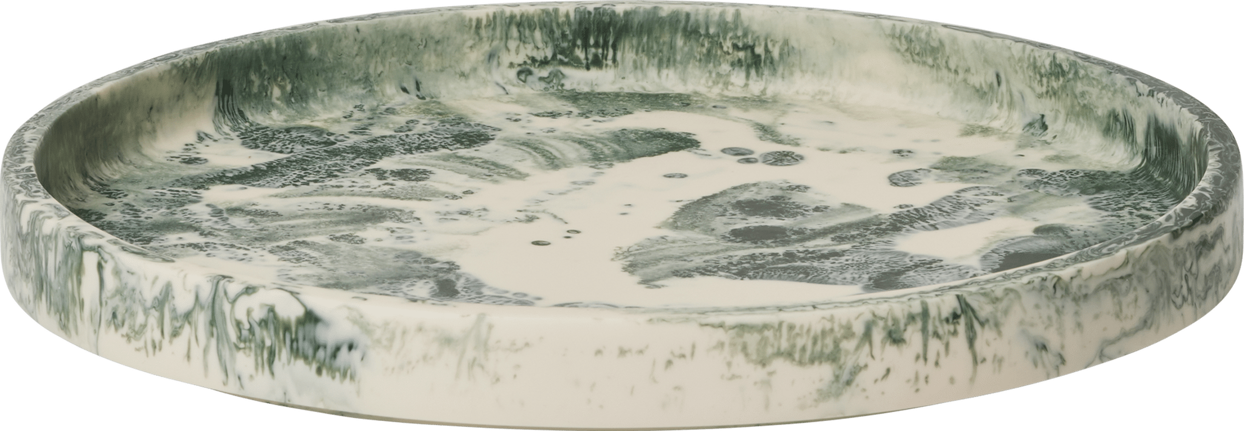 Taca dekoracyjna Mist okrągła 30 cm szmaragdowa