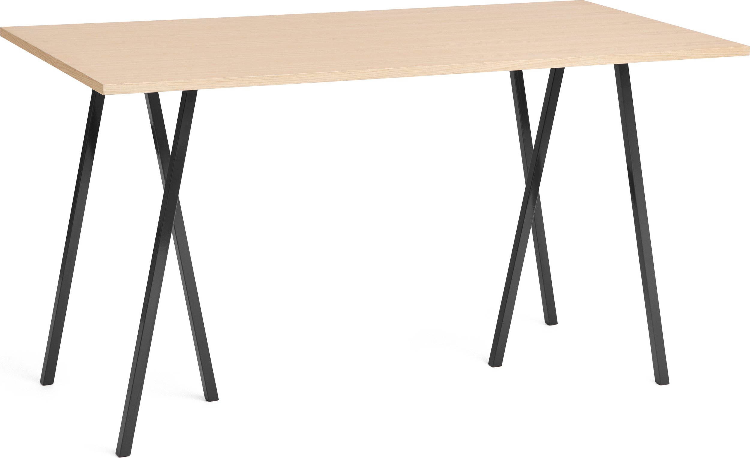 Stół Loop Stand wysoki 180 cm wzmocniony blat dąb lakierowany nogi czarne