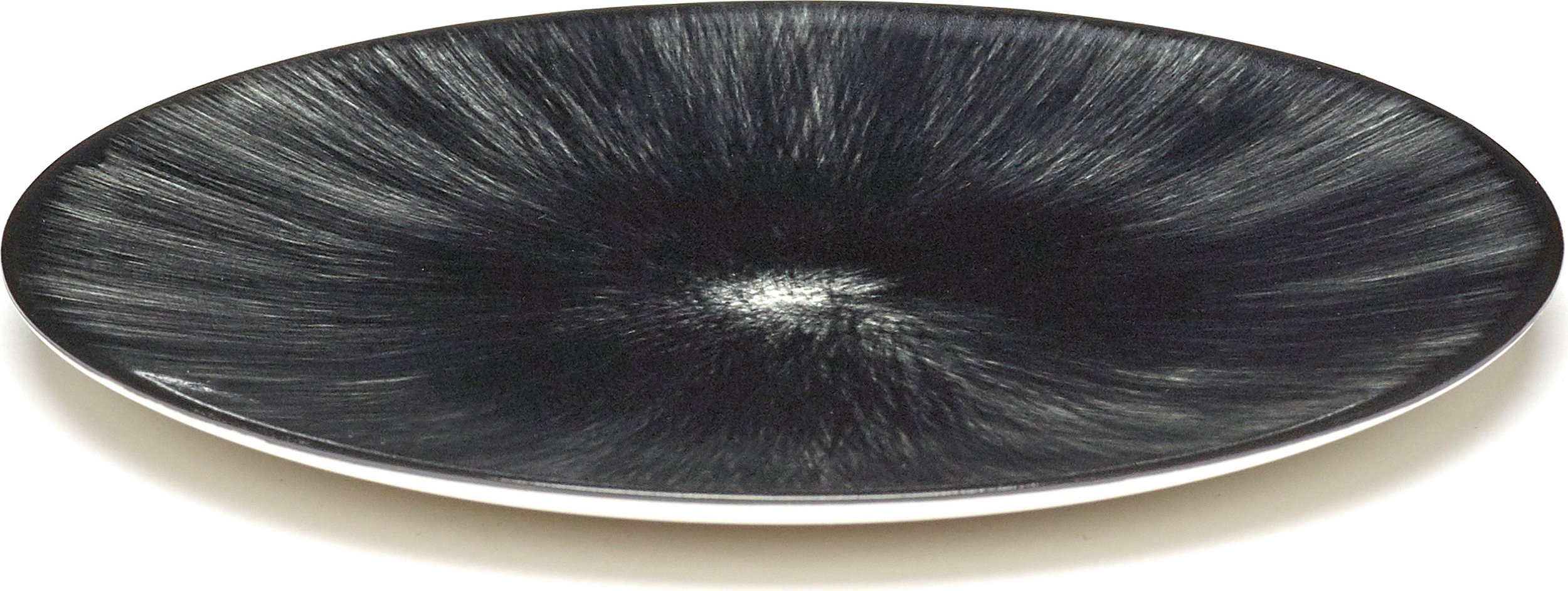 Talerz deserowy Dé 6 14 cm czarno-biały