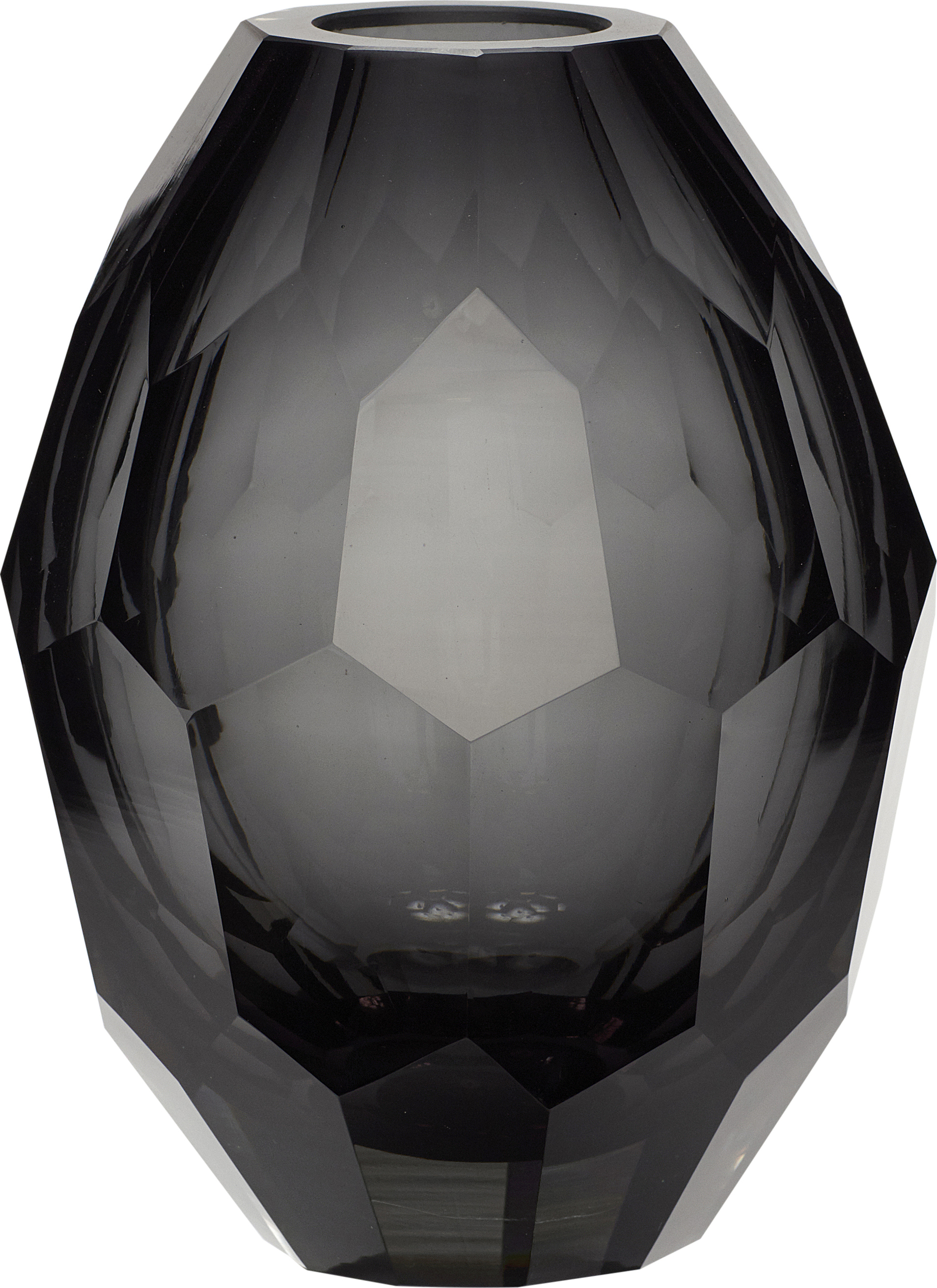 Wazon Hübsch szary z fasetkami