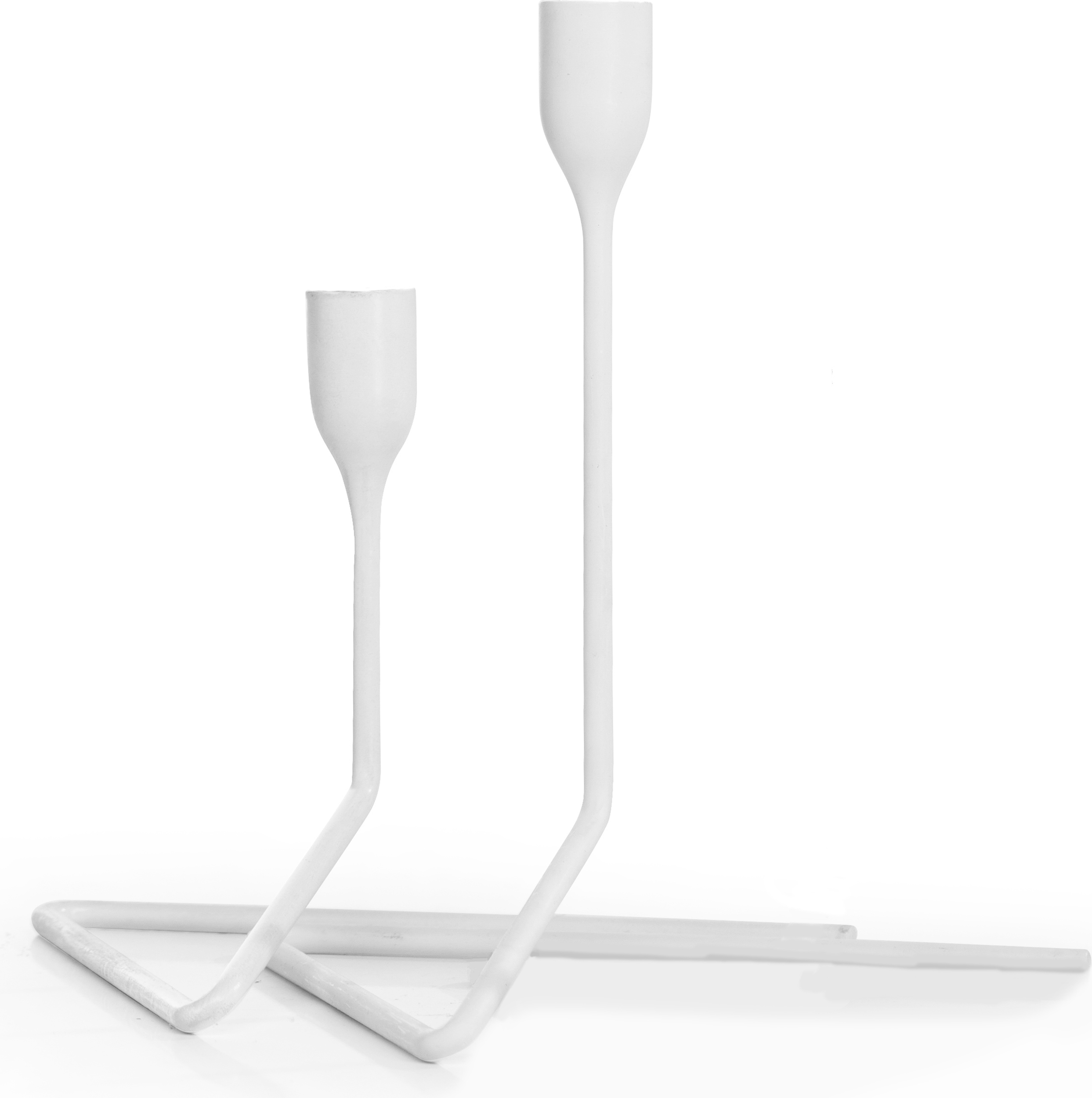 Świeczniki na klasyczne świece Puzzle białe 2 szt.