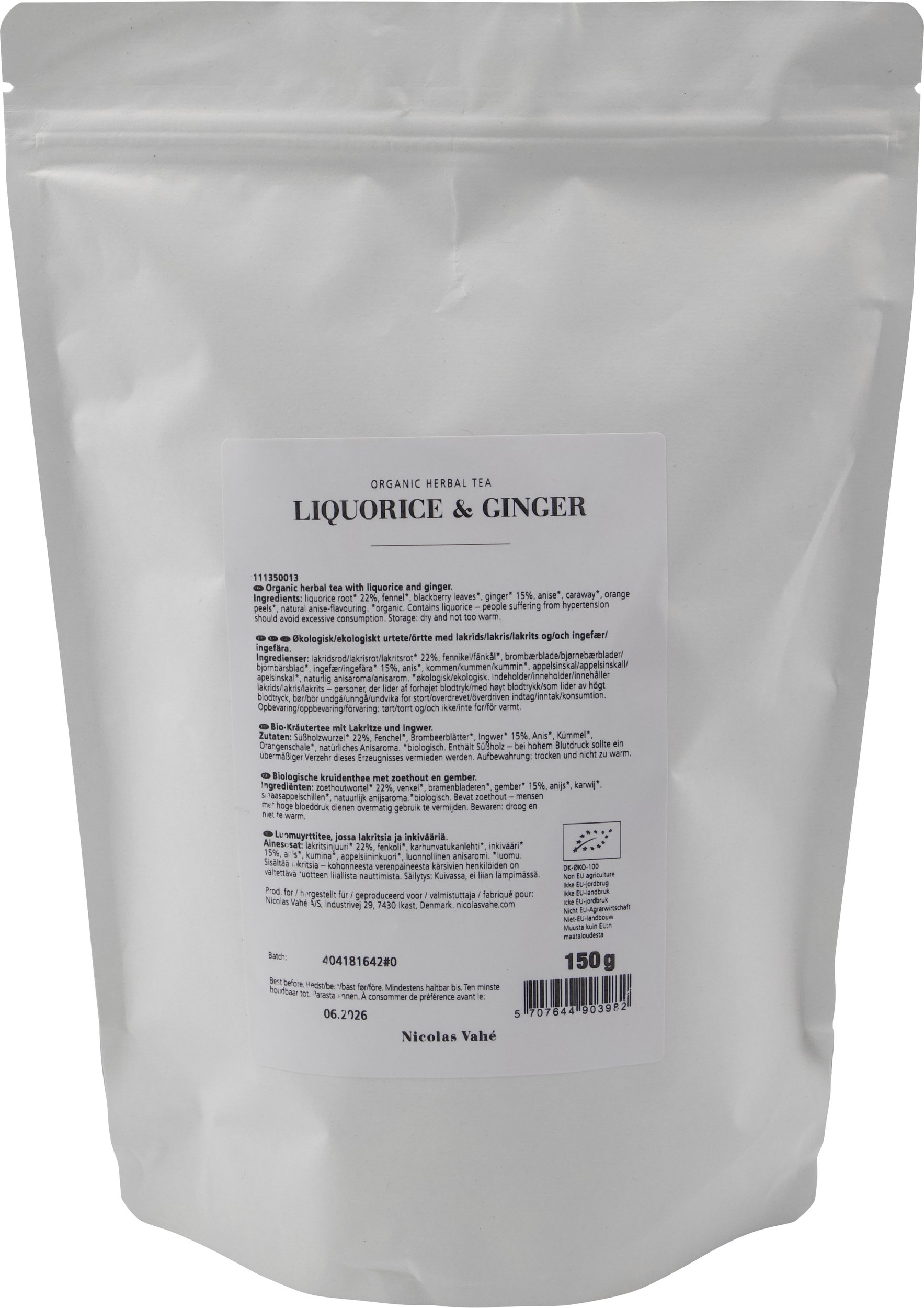 Herbata ziołowa bio Liquorice & Ginger 150 g