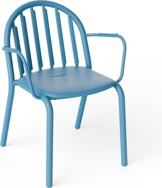 Krzesła ogrodowe Fred's niebieskie z podłokietnikami 4 szt.