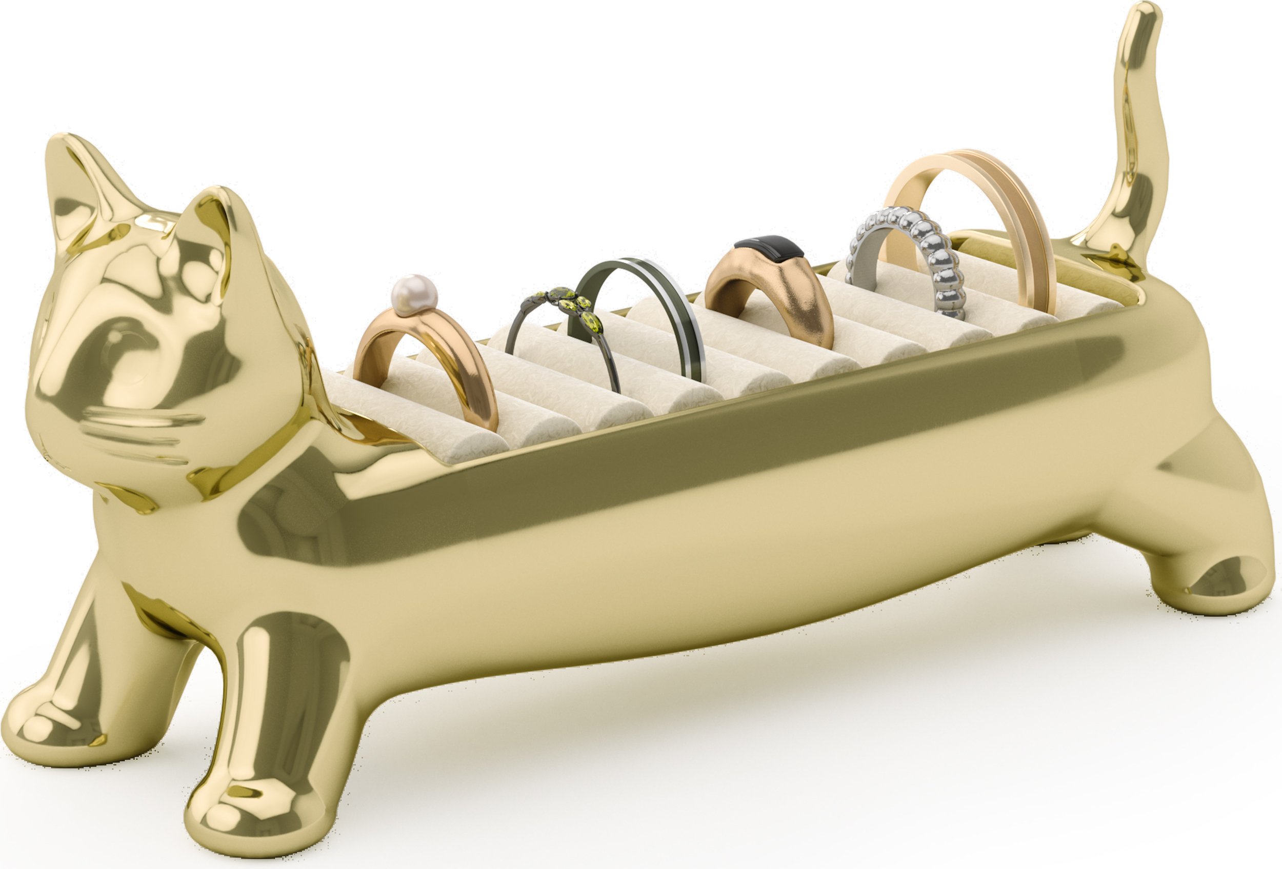 Stojak na pierścionki Ali Cat złoty