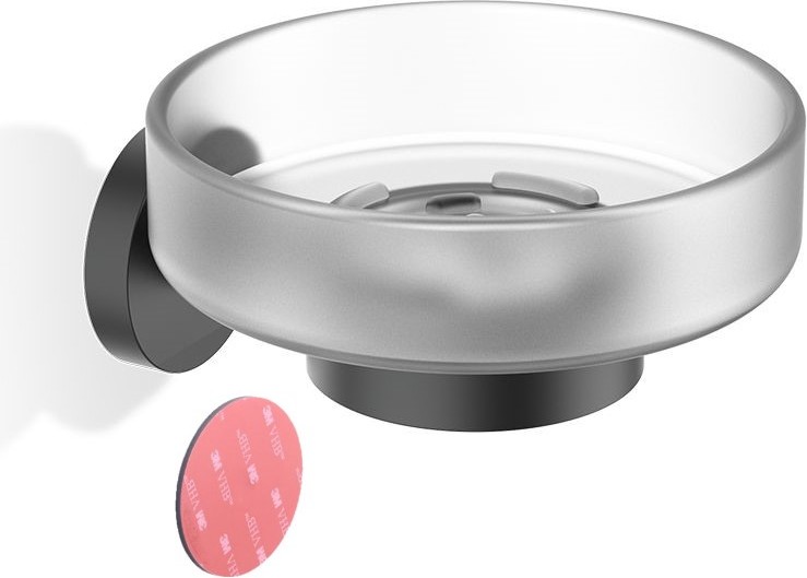 Mydelniczka Basic czarny mat ścienna montaż samoprzylepny