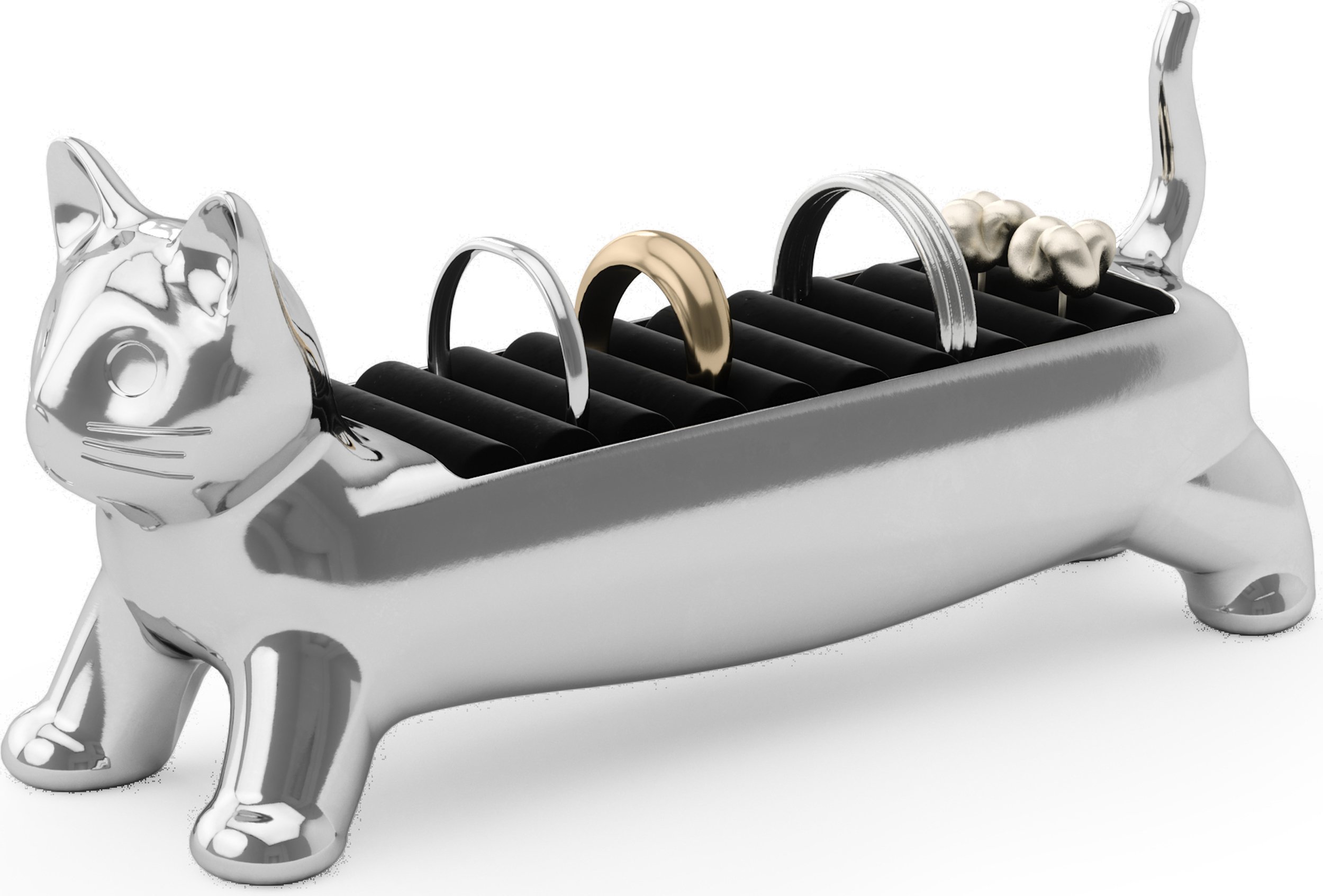 Stojak na pierścionki Ali Cat srebrny