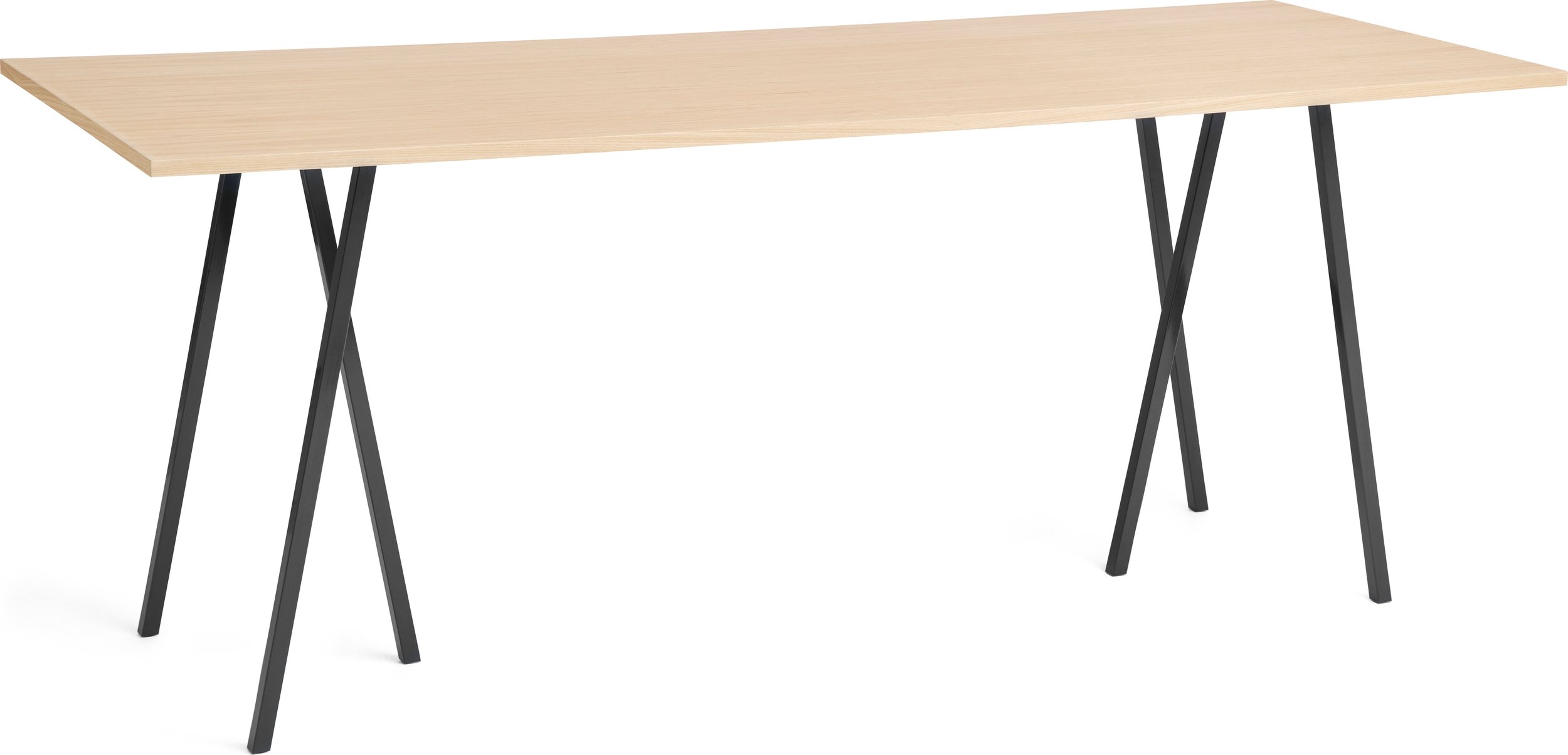 Stół Loop Stand wysoki 250 cm wzmocniony blat dąb lakierowany nogi czarne