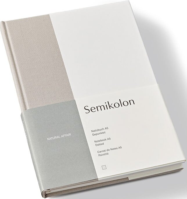 Notes w kropki Natural Affair A5 piaskowo-biały