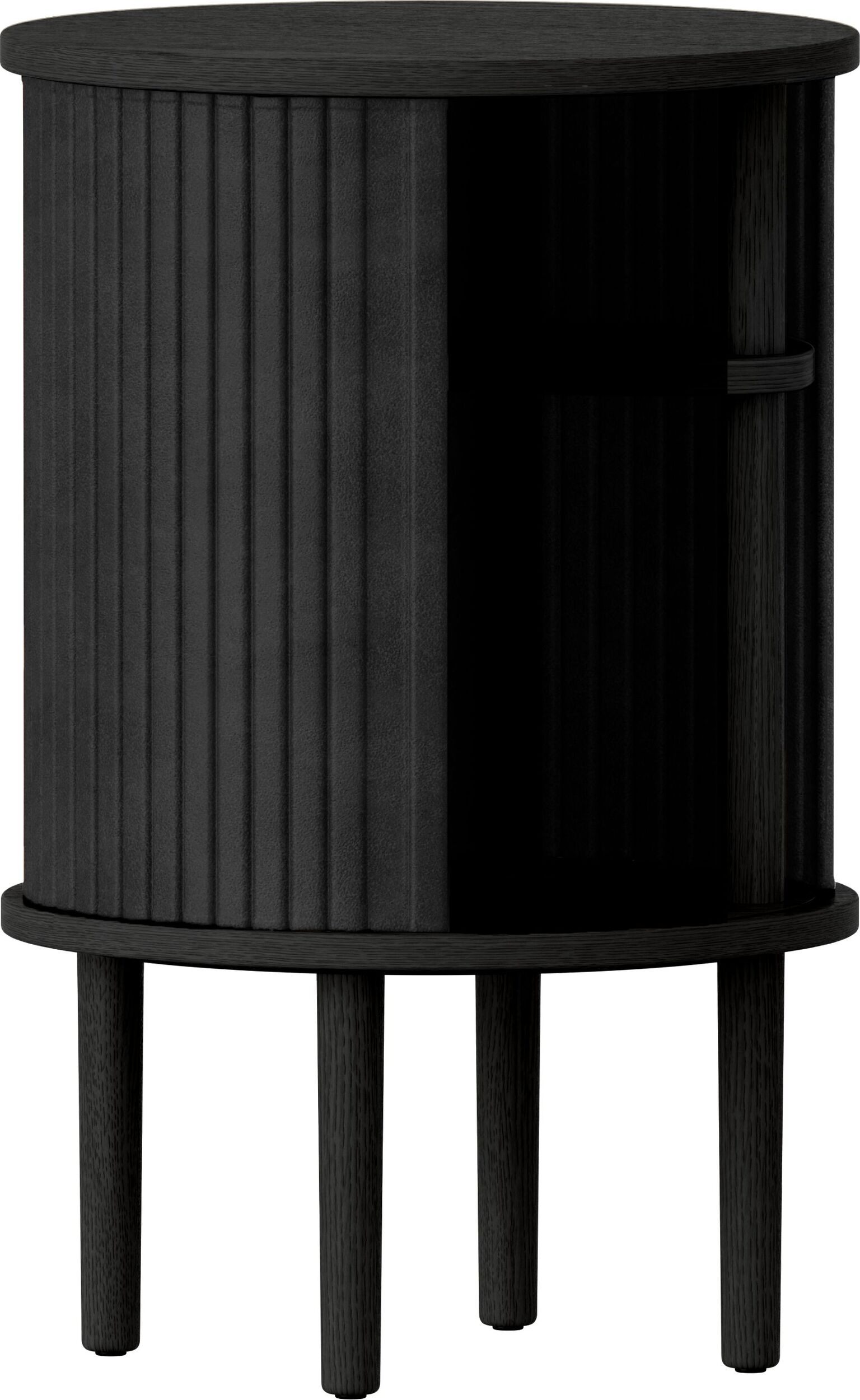 Szafka nocna Audacious w kolorze węgla na czarnych dębowych nogach