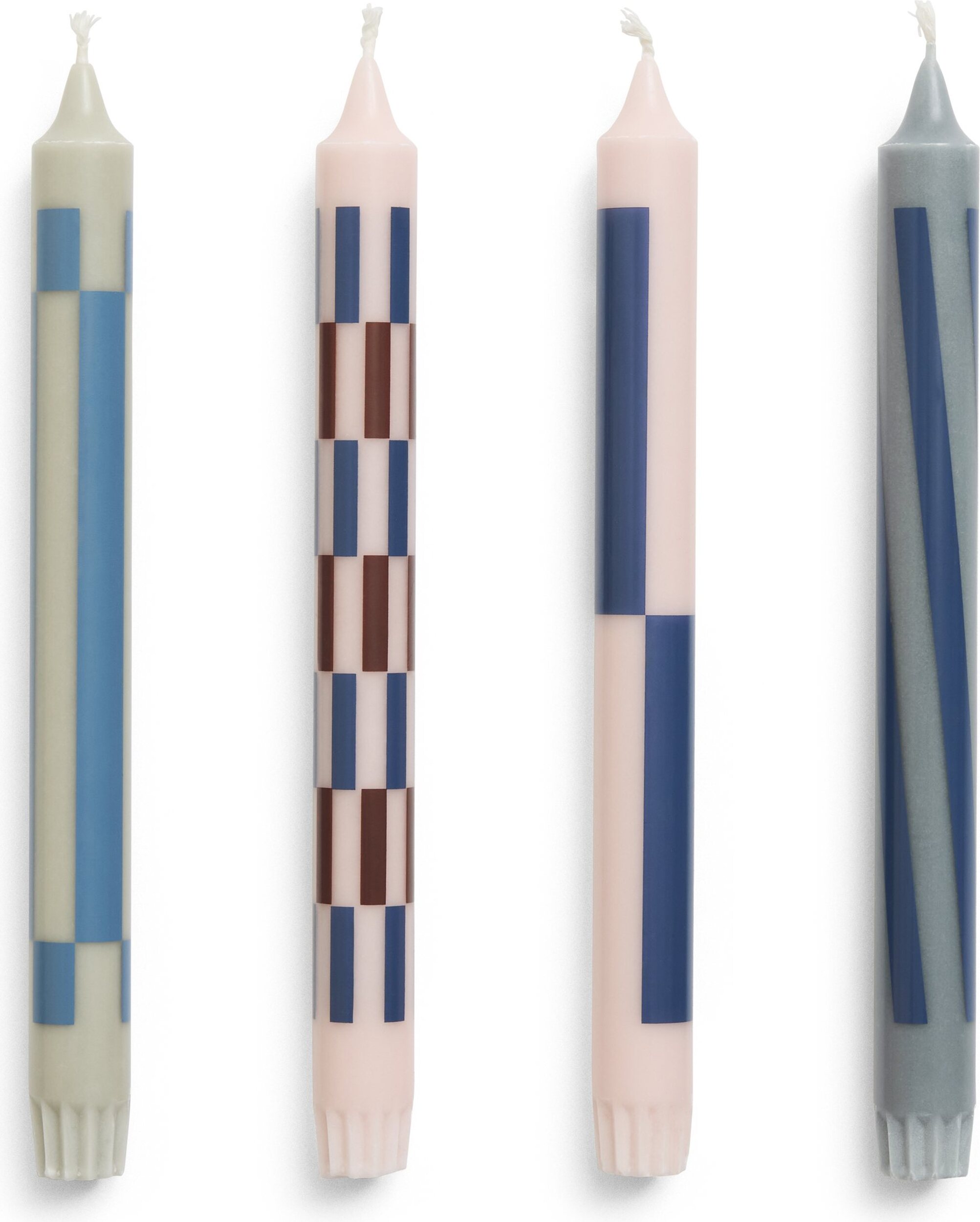 Świece Hay Pattern jasnoróżowo-niebieskie 4 szt.