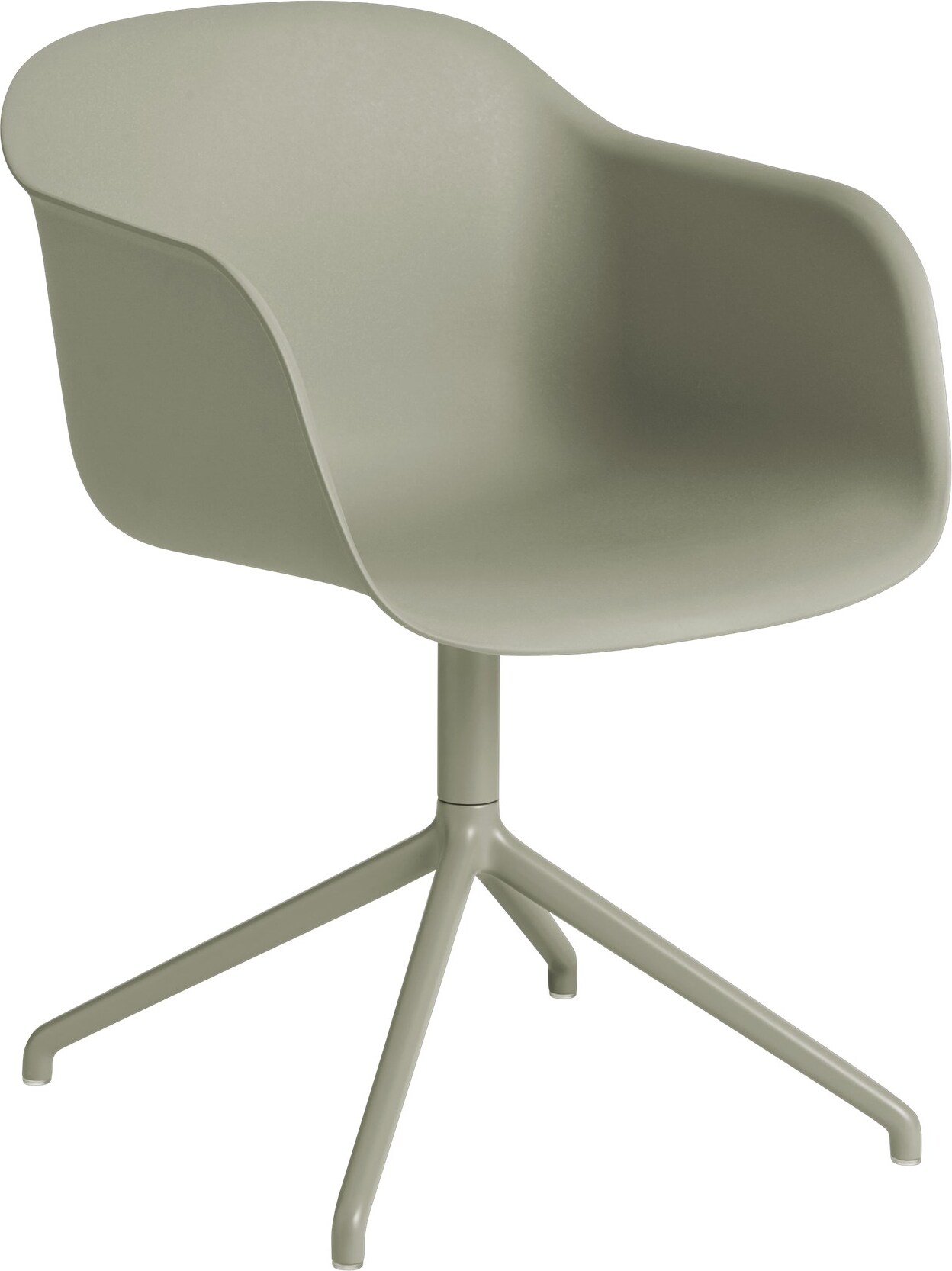 Fotel obrotowy Fiber Swivel szarozielony na aluminiowych nogach