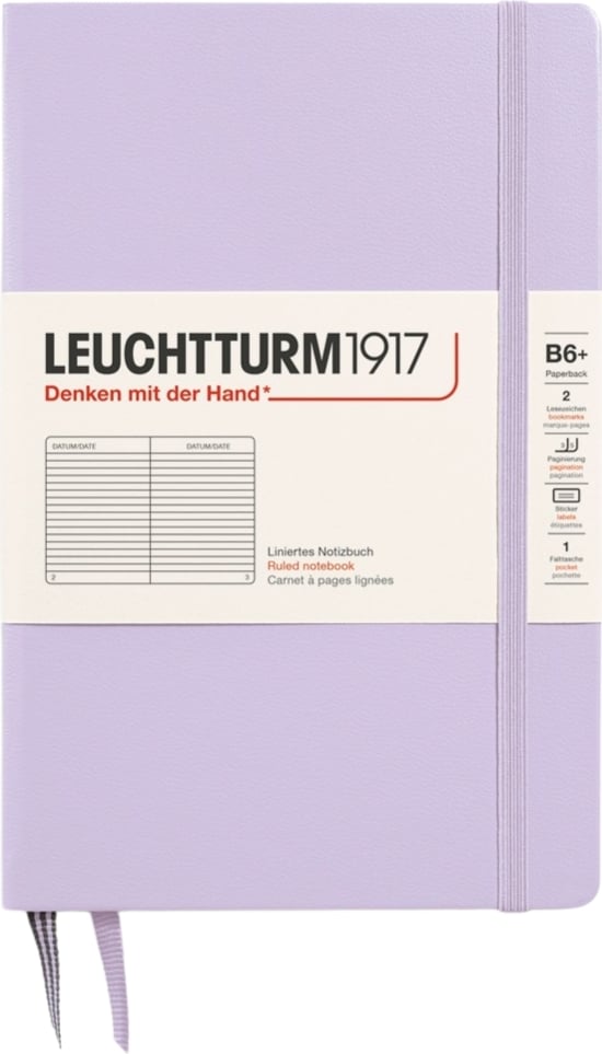 Notes w linię w twardej oprawie Leuchtturm 1917 B6+ 219 stron liliowy 80 g/m²