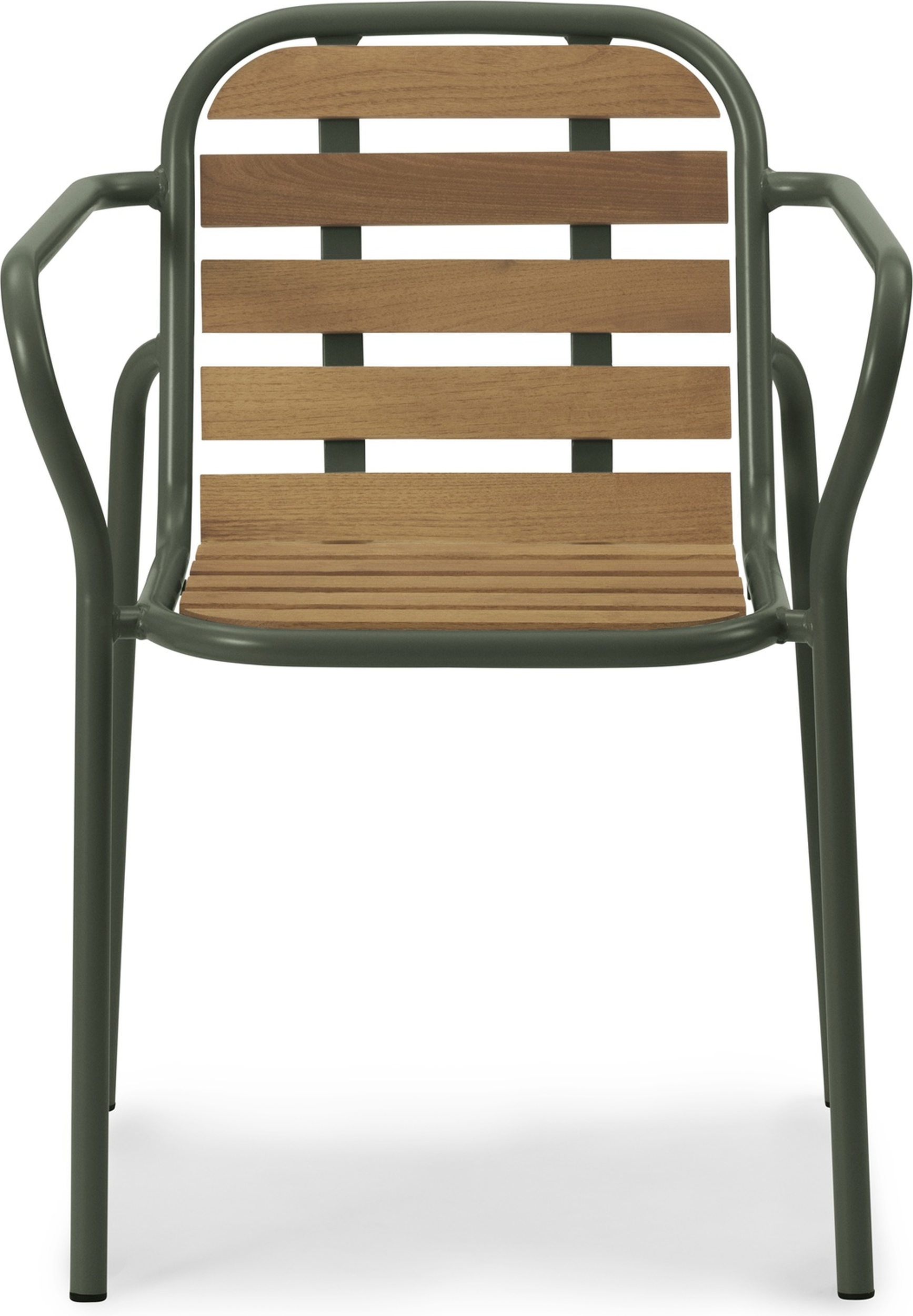 Krzesło ogrodowe Vig ciemnozielony drewniane z podłokietnikami
