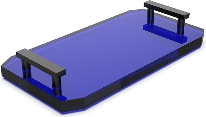 Taca łazienkowa Kristall ciemnoniebieska z czarnymi uchwytami