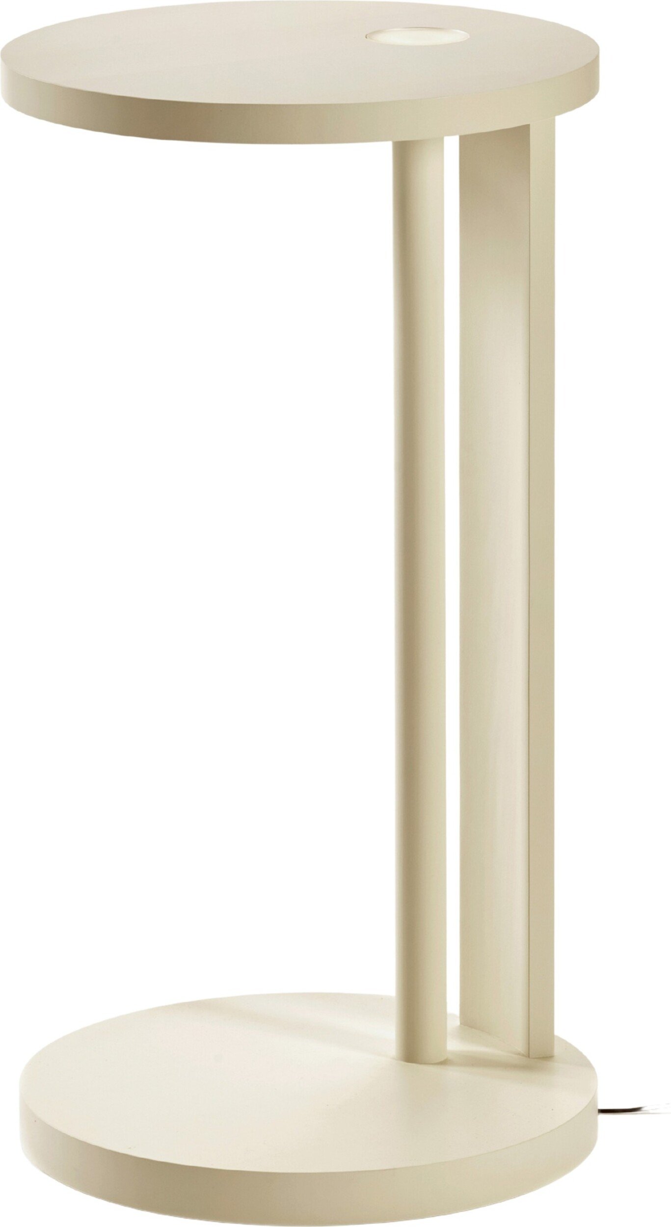 Stolik boczny z wbudowanym oświetleniem LED Aura 72 cm kremowy drewno bukowe