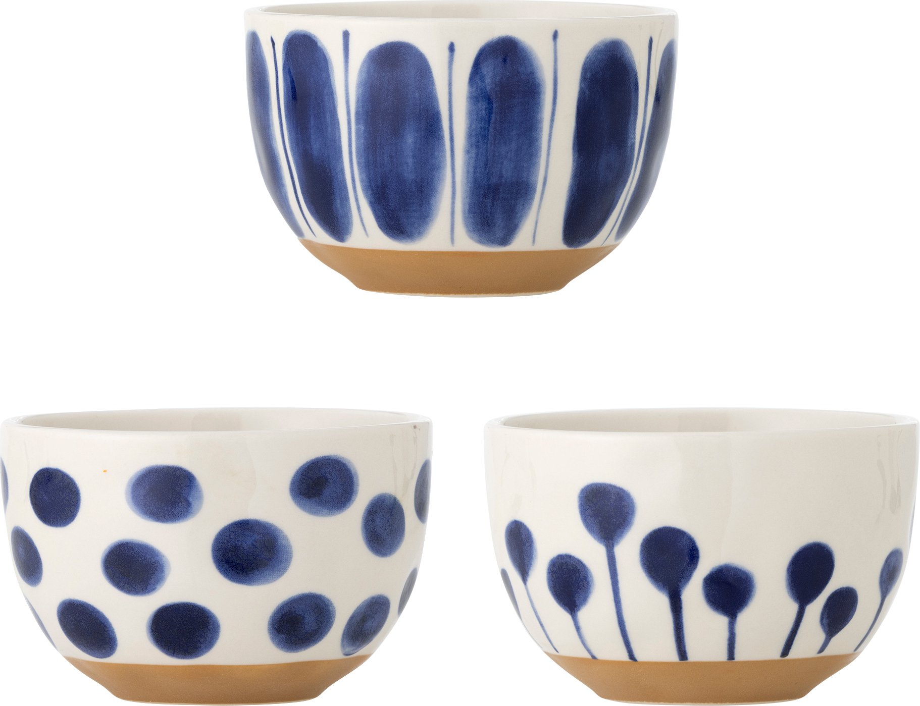 Miseczki Linora 580 ml biało-niebieskie 3 szt.