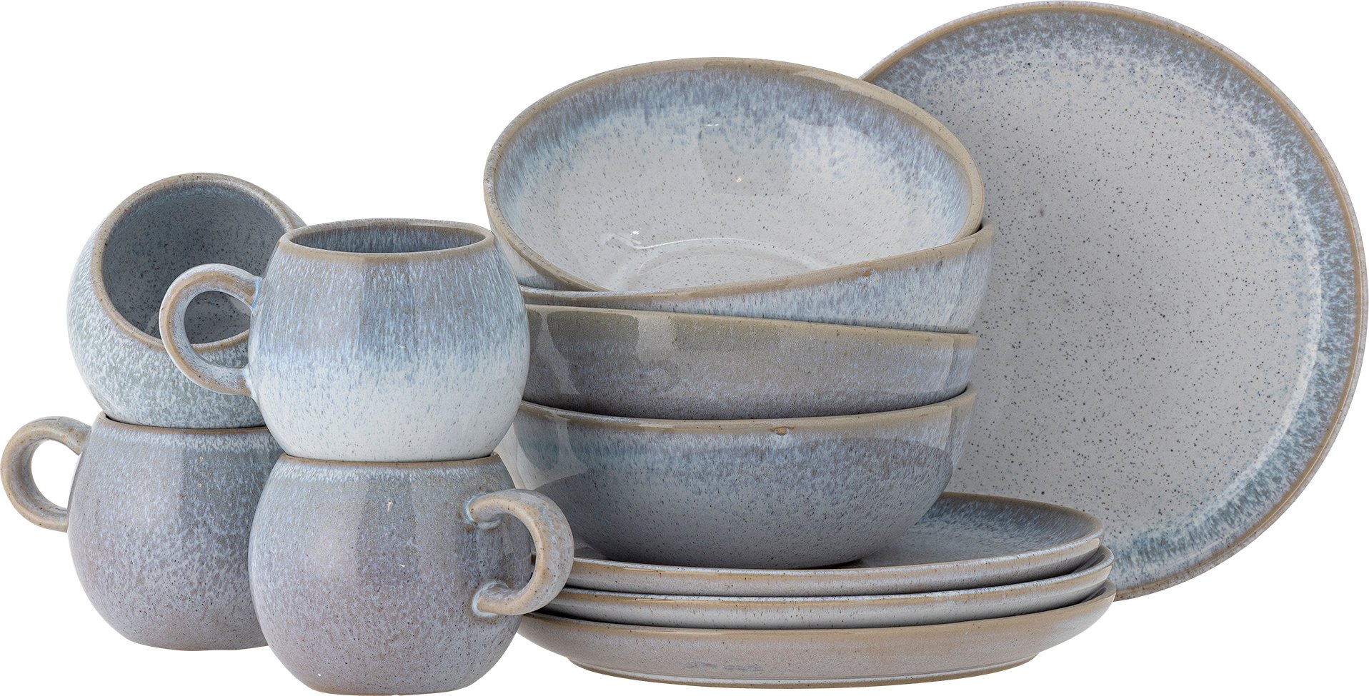 Zestaw śniadaniowy Paula szaroniebieski 12 el.