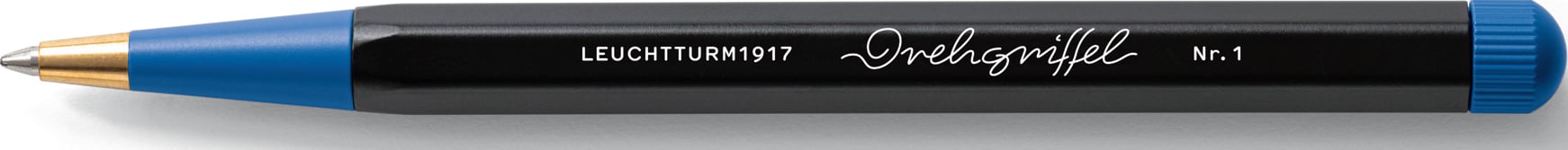 Długopis kulkowy z niebieskim tuszem Drehgriffel Nr. 1 Bauhaus czarno-niebieski