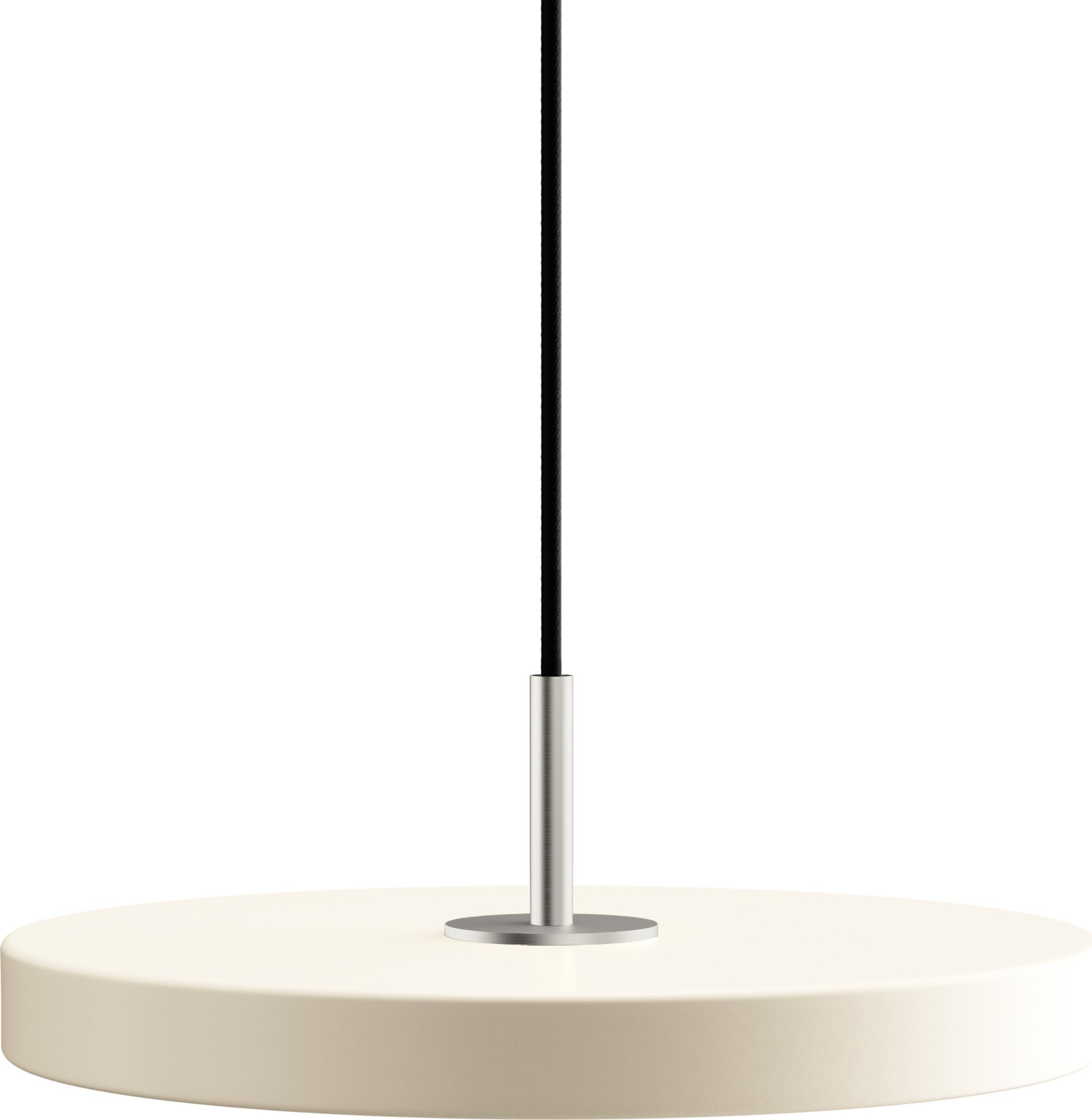Lampa wisząca Asteria Plus 31 cm perłowa biel ze srebrnym mocowaniem