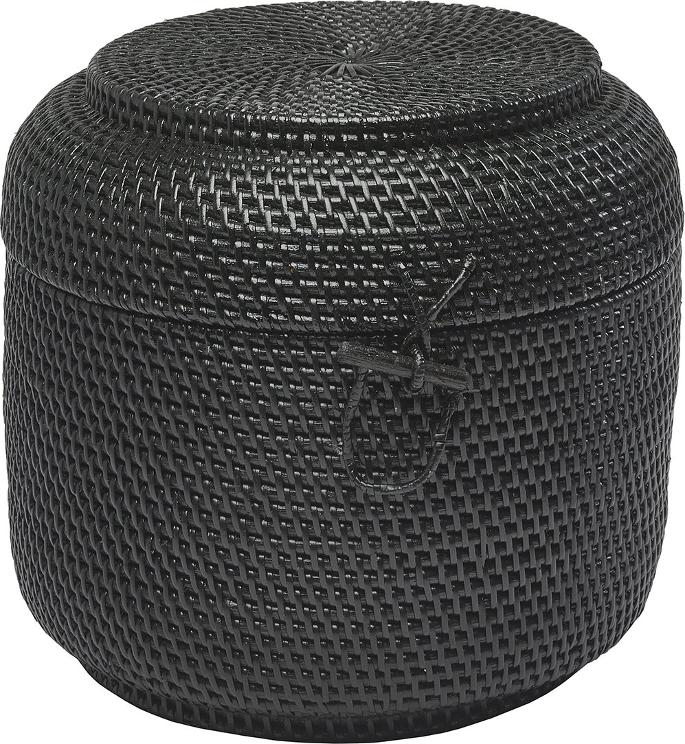 Kosz do przechowywania Cino czarny ratanowy