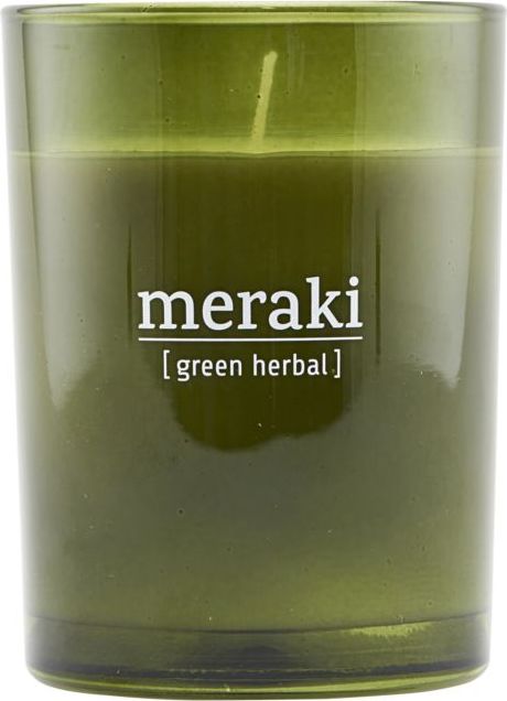 Świeca zapachowa Meraki Green Herbal duża w zielonym szkle