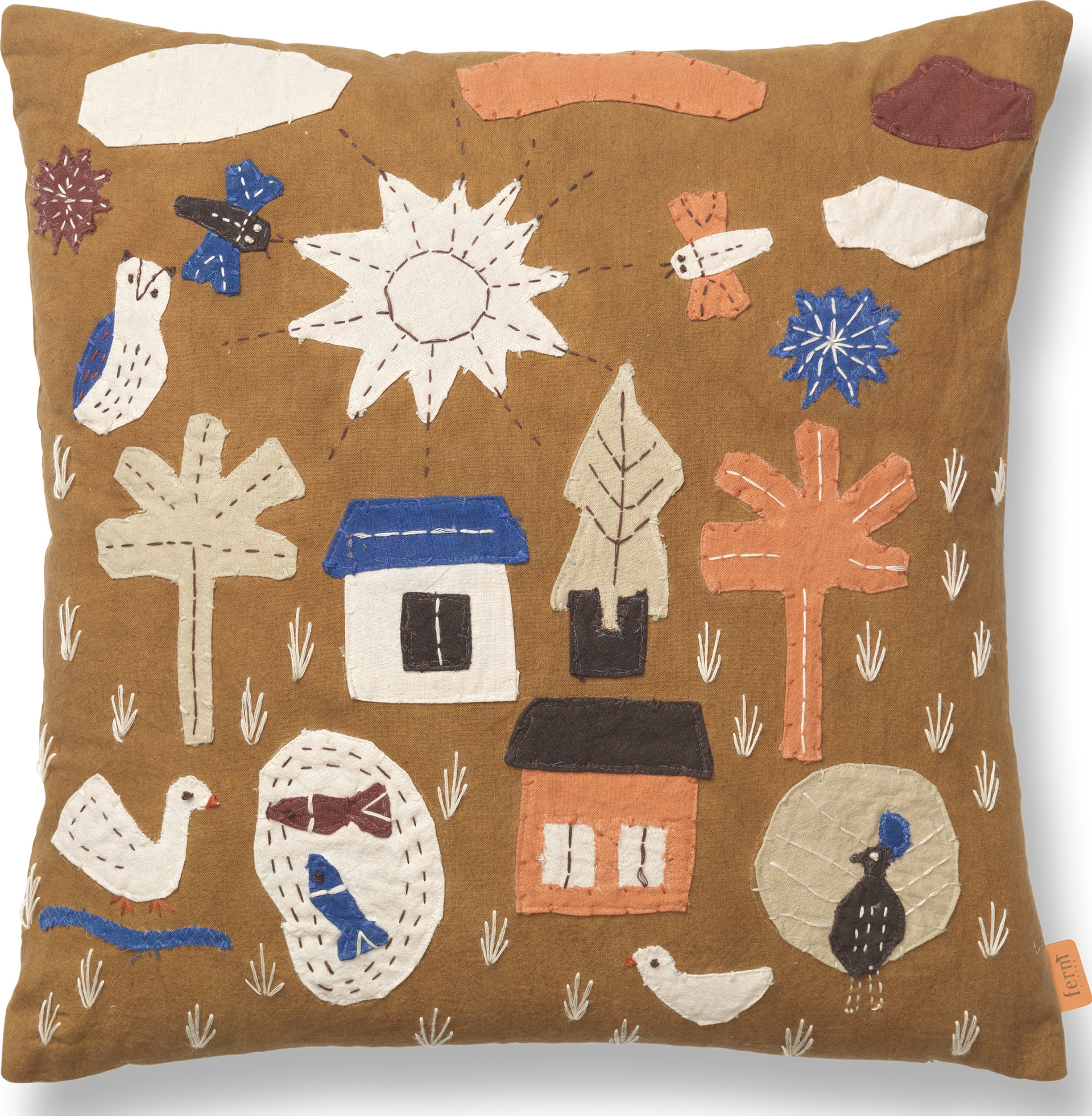 Poduszka dekoracyjna Village 40 x 40 cm brązowa