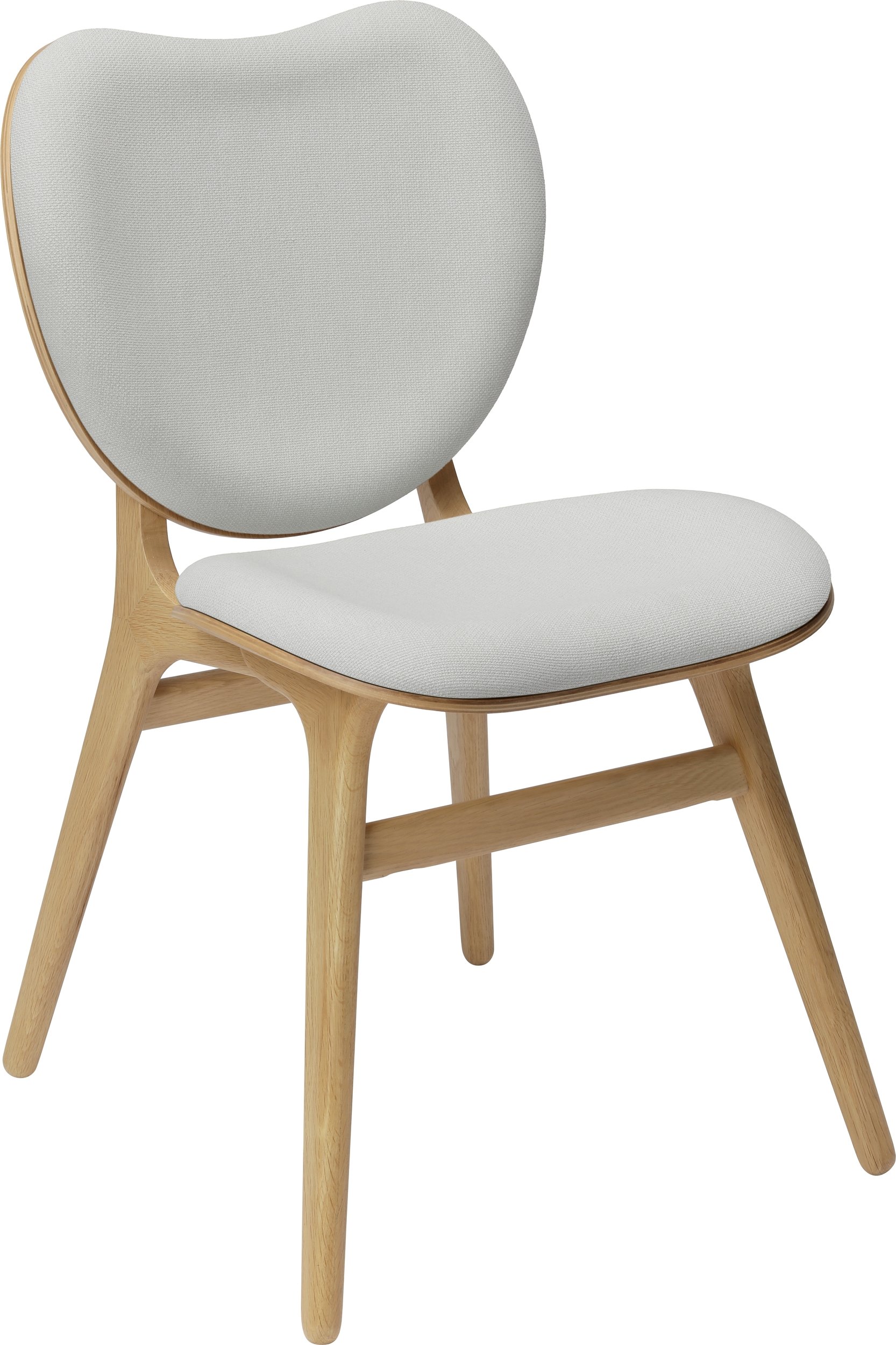 Krzesło Conversation Piece jasnoszare tapicerowane jasny dąb