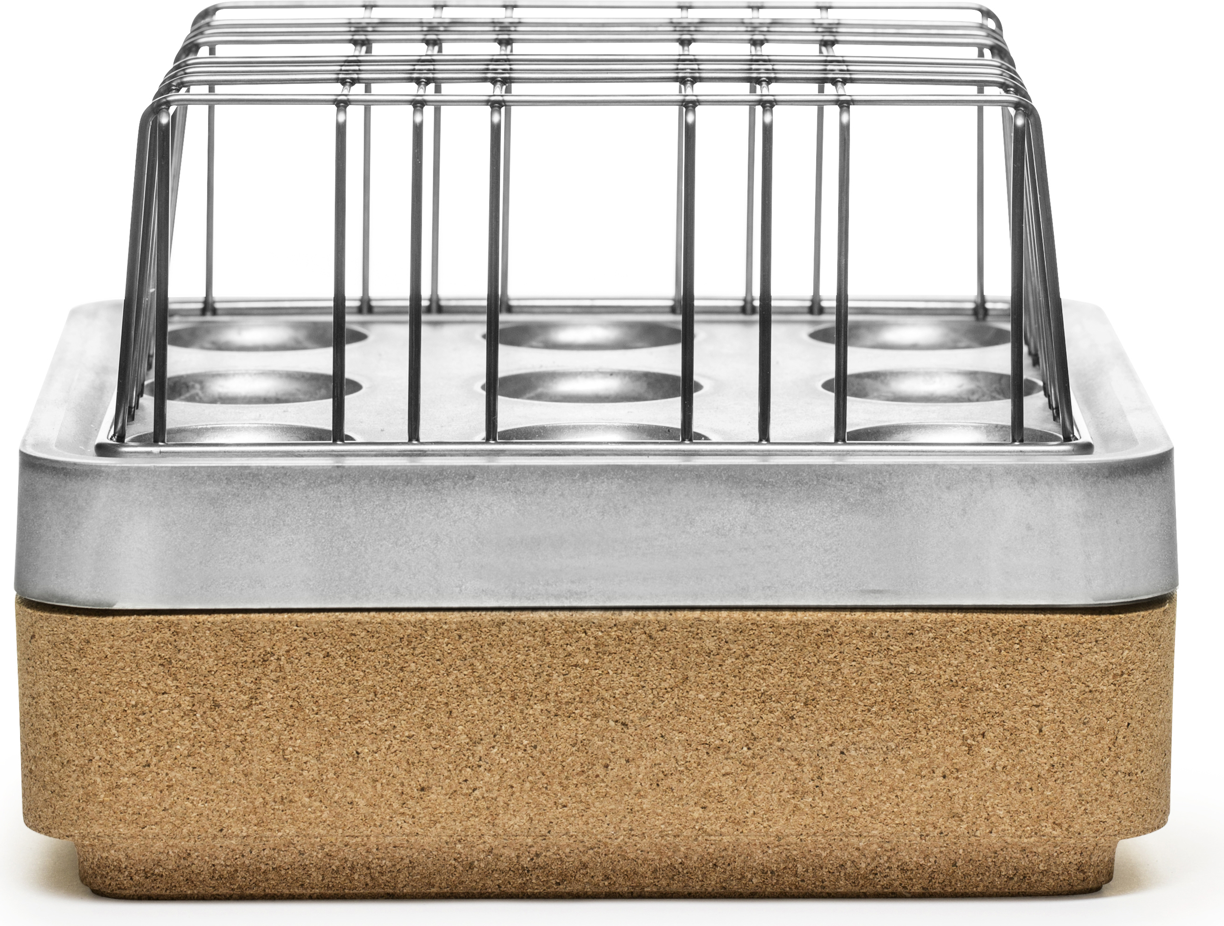 Świecznik Stumpastaken S aluminium z kratą i podstawką