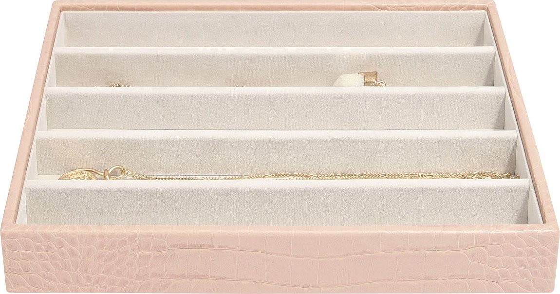 Szkatułka na biżuterię Stackers Croc pięciokomorowa classic różowa