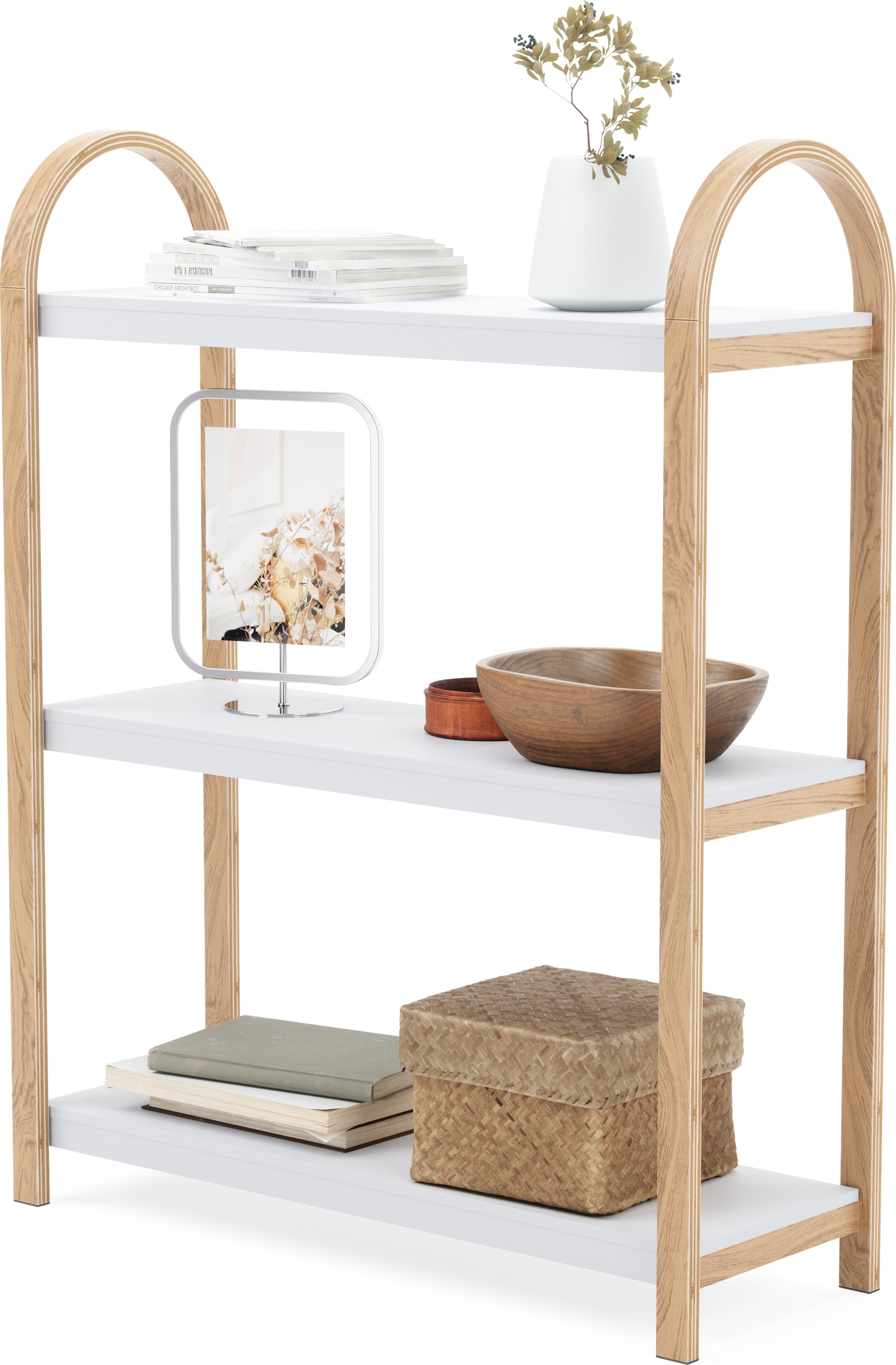 Regał Bellwood biały z 3 półkami