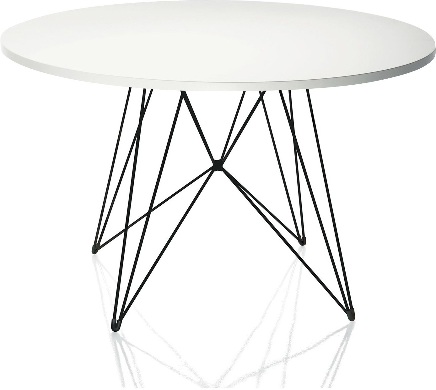 Stół XZ3 okrągły biały blat czarna rama