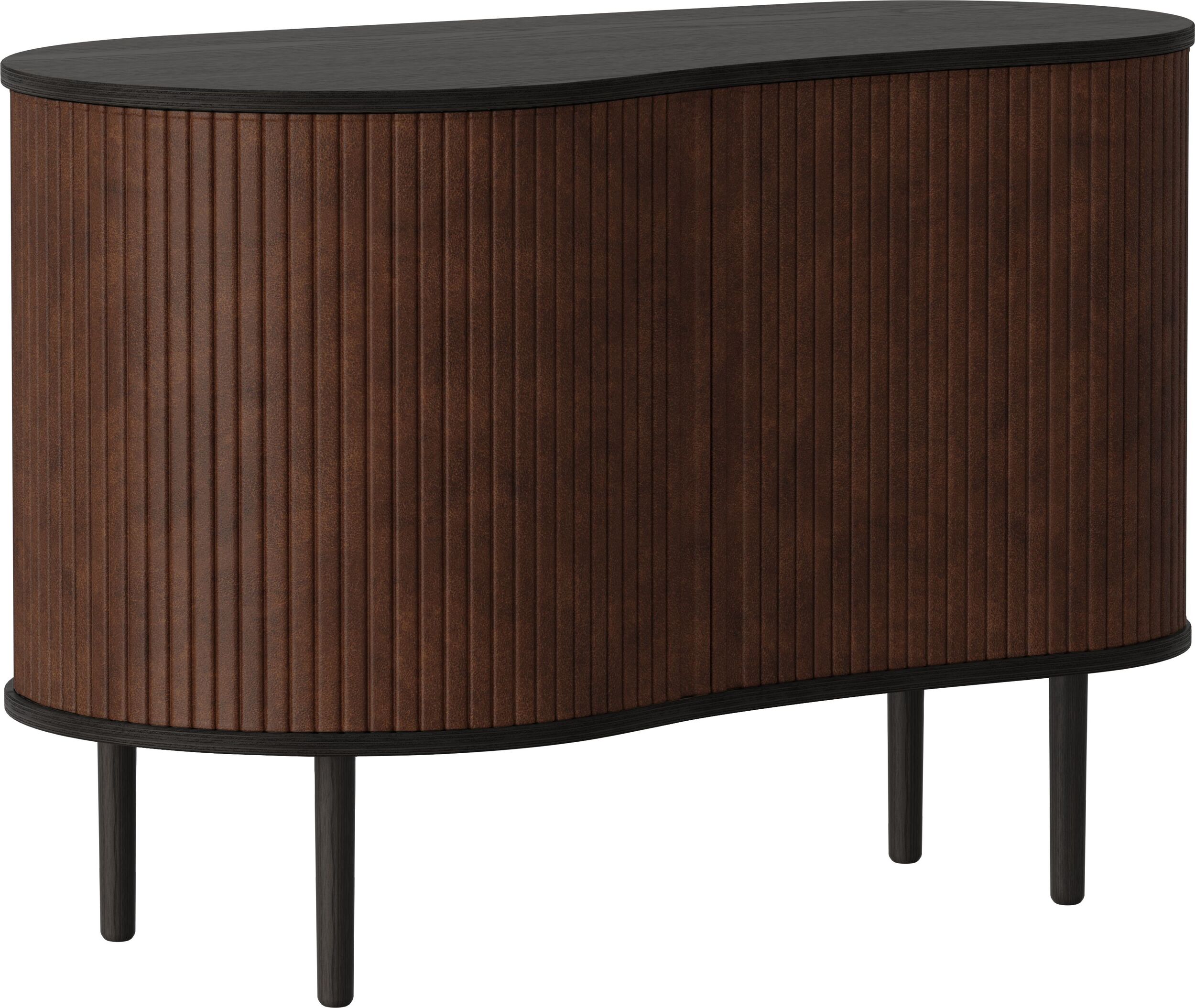 Szafka Audacious 100 cm orzechowa na czarnych dębowych nogach