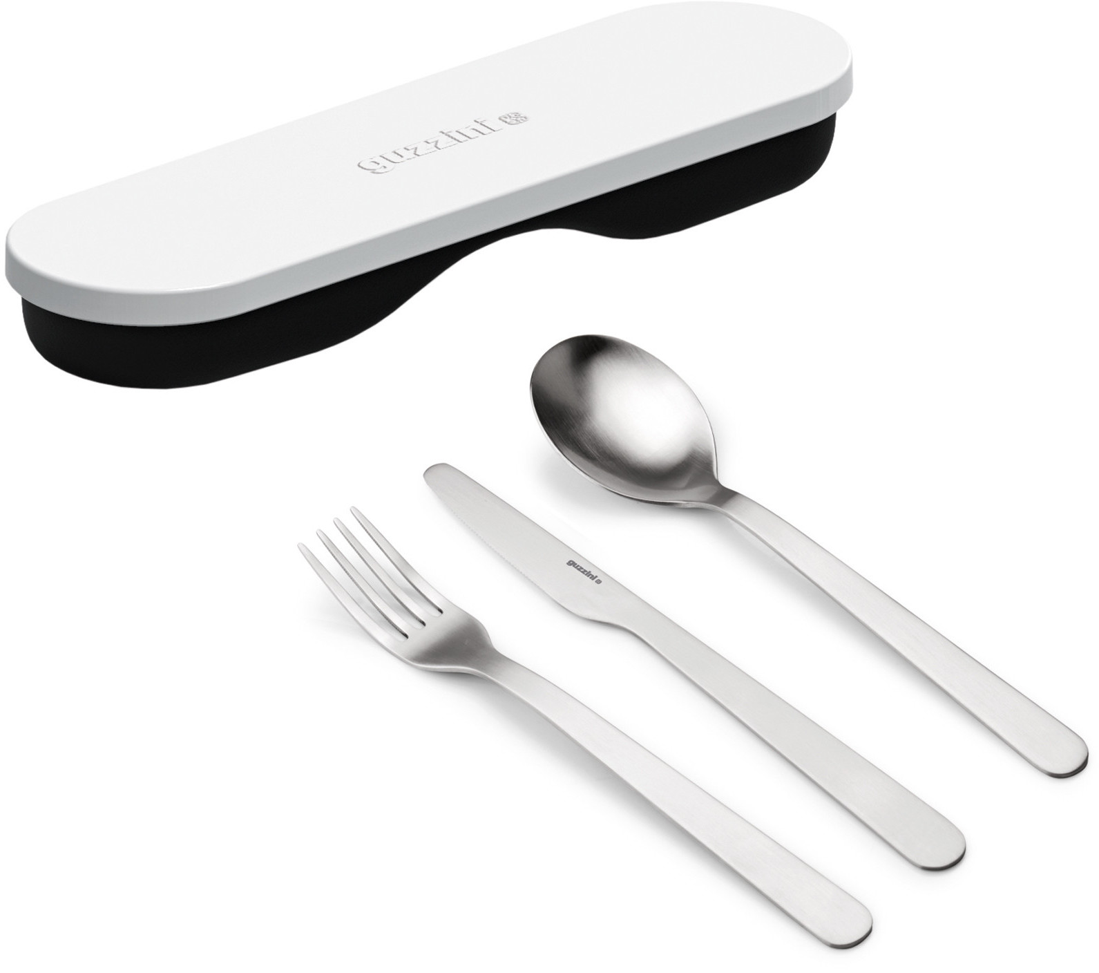 Komplet sztućców On The Go białe w etui 3 el.