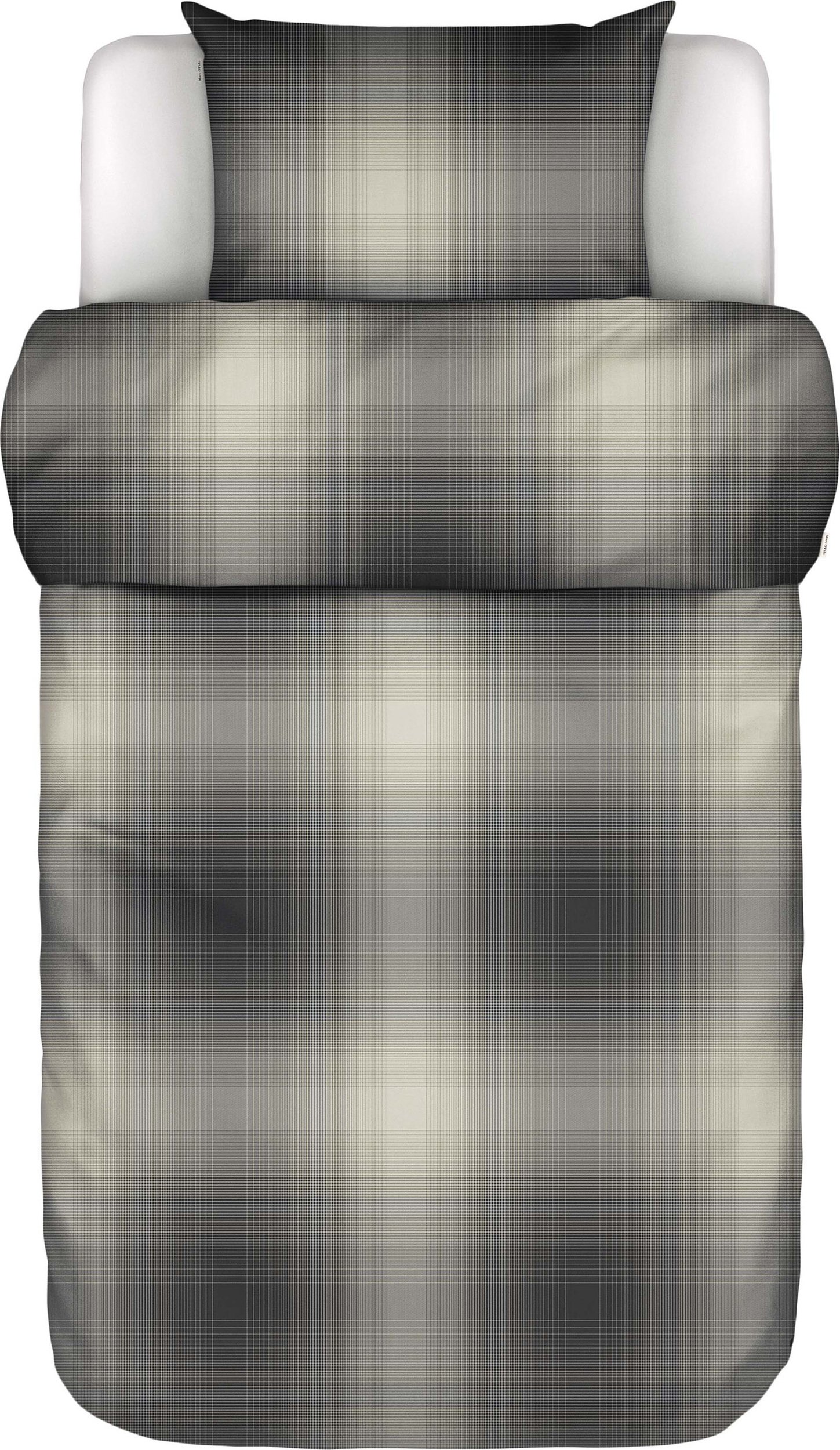 Pościel Phia 140 x 200 cm czarna z poszewką na poduszkę 70 x 90 cm zapięcie flap