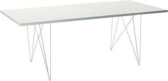 Stół XZ3 prostokątny biały blat biała rama