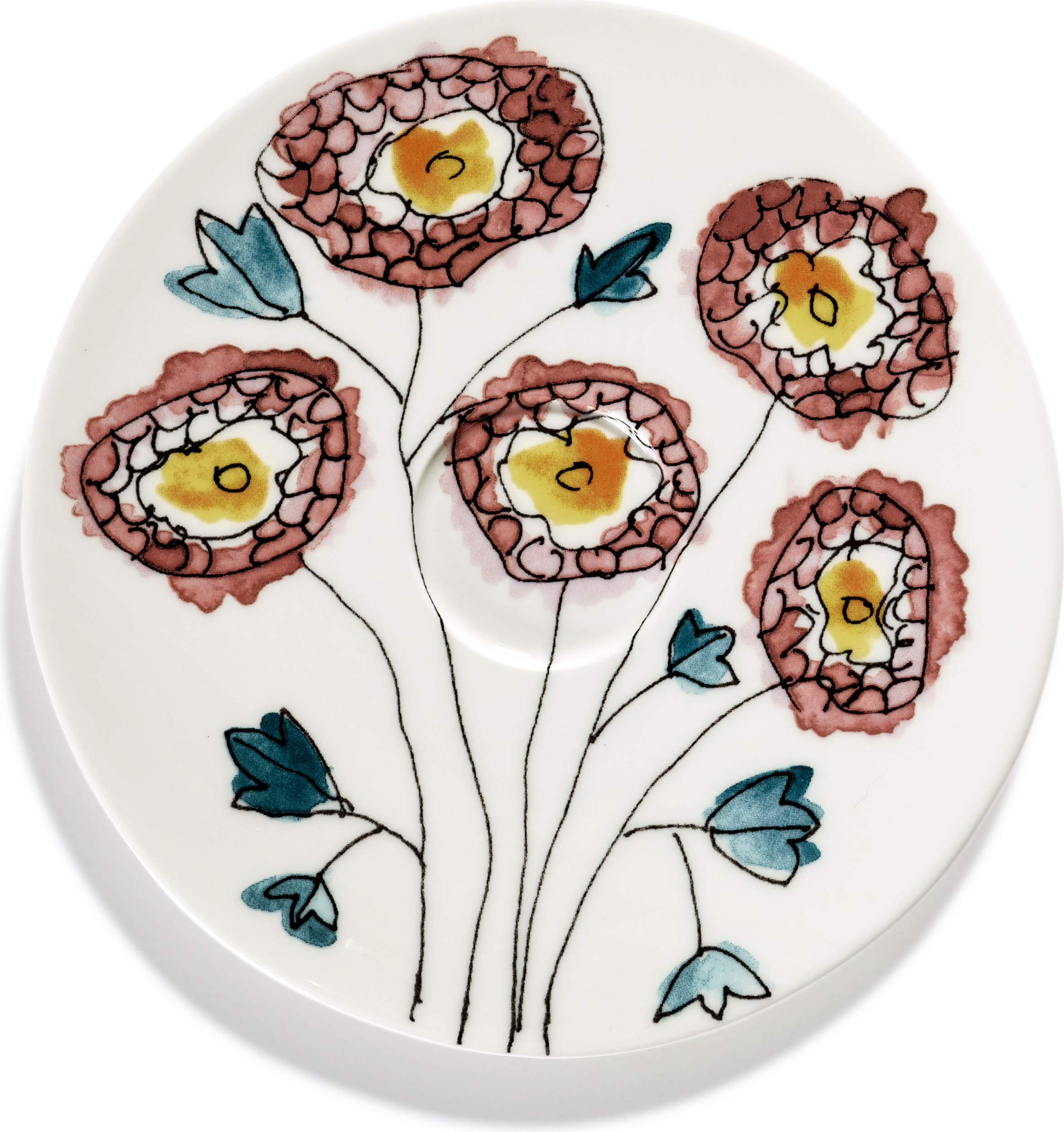 Spodek do filiżanki do kawy Midnight Flowers Anemone Milk 11,5 cm