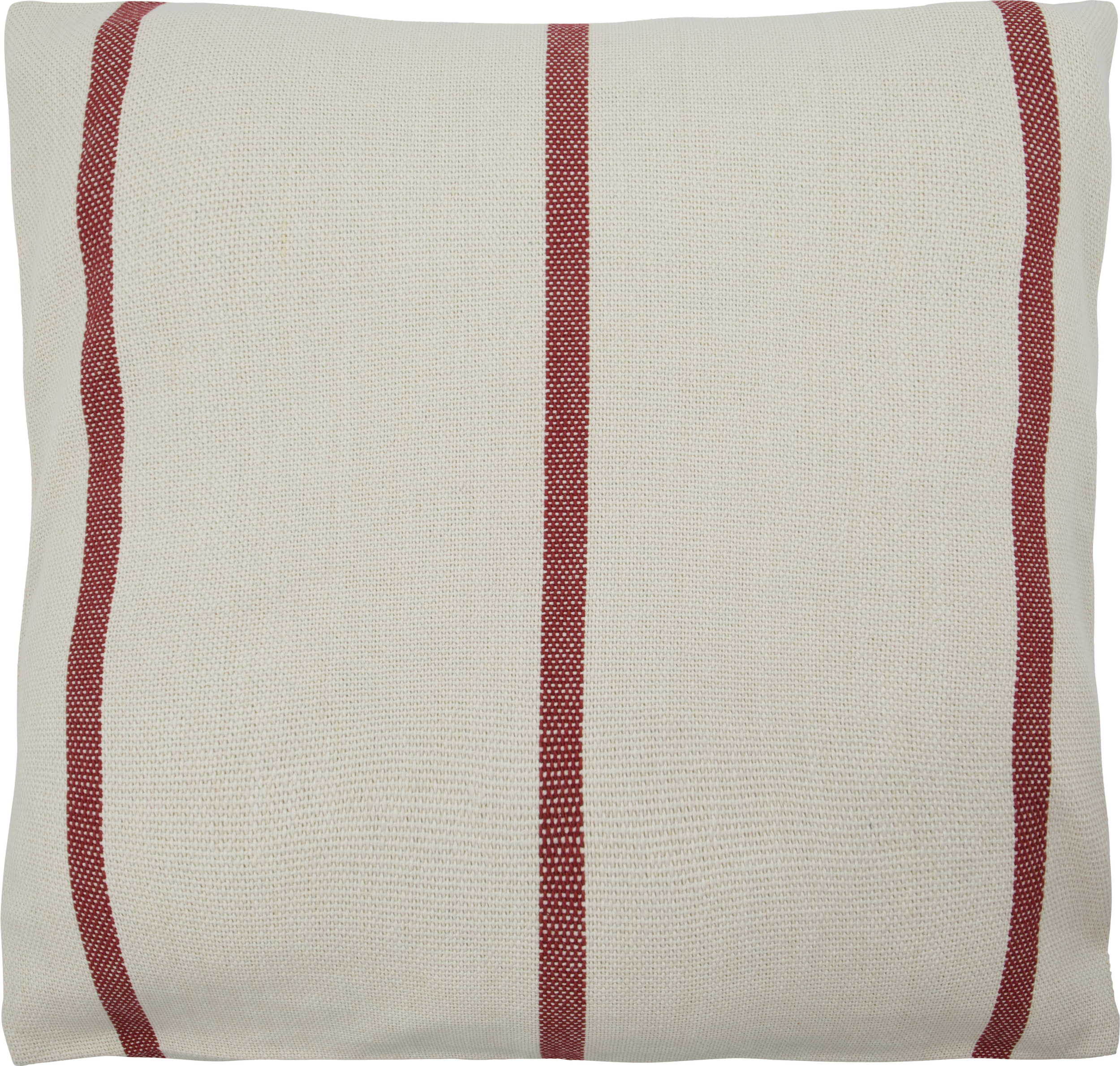 Poszewka na poduszkę HDNula w paski 50 x 50 cm kremowo-czerwona