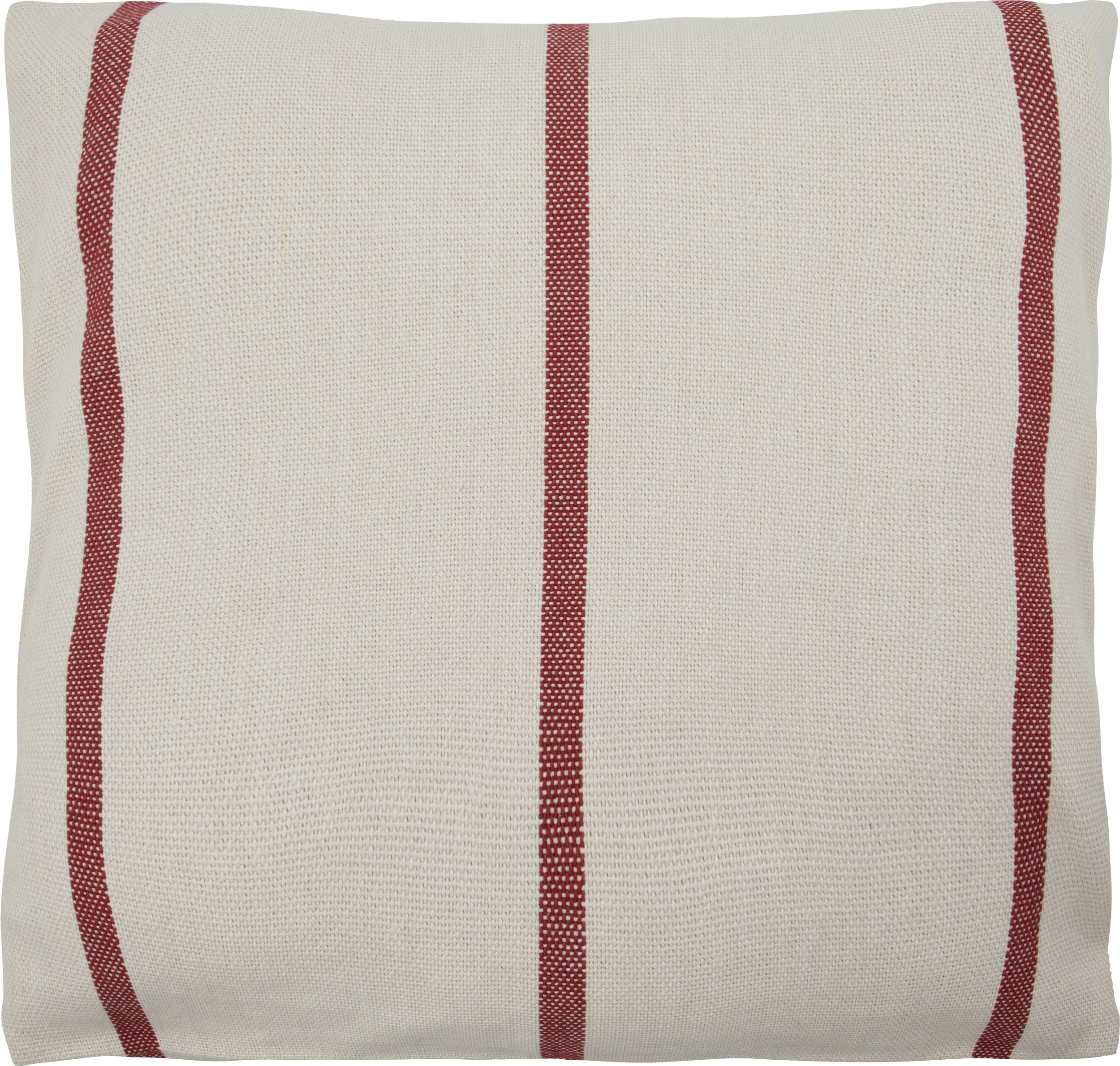 Poszewka na poduszkę HDNula w paski 50 x 50 cm kremowo-czerwona