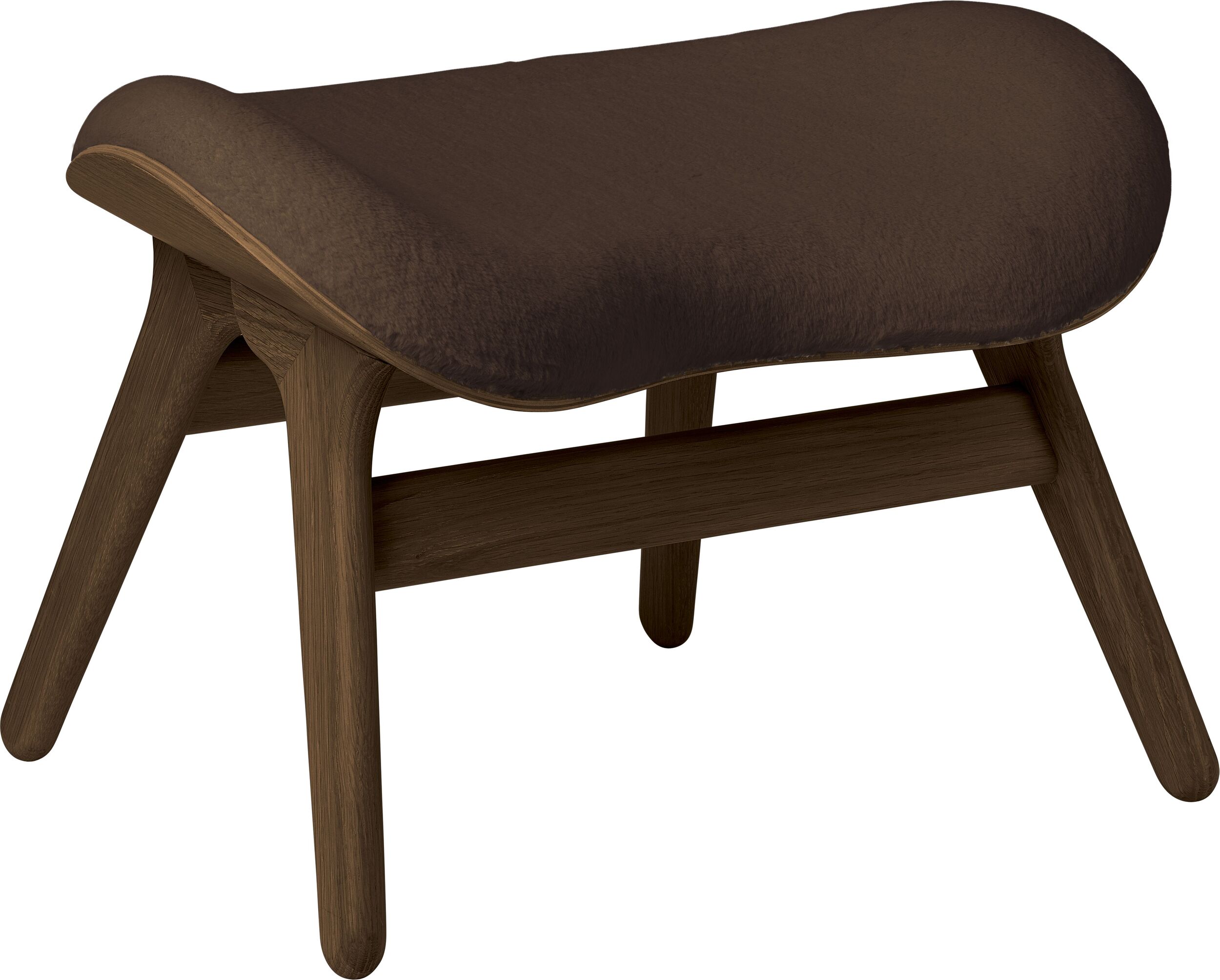 Podnóżek Conversation Piece Teddy brązowy na ciemnych dębowych nogach