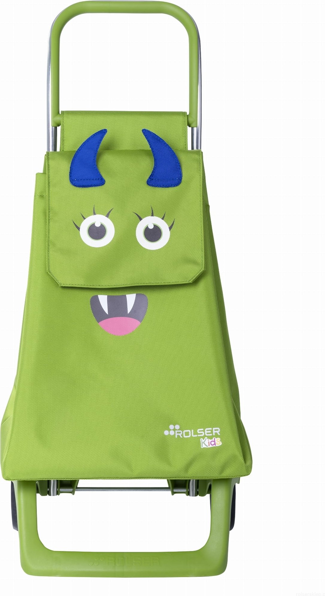 Wózek na zakupy Rolser Joy 1700 Monster Kid limonkowy dla dzieci